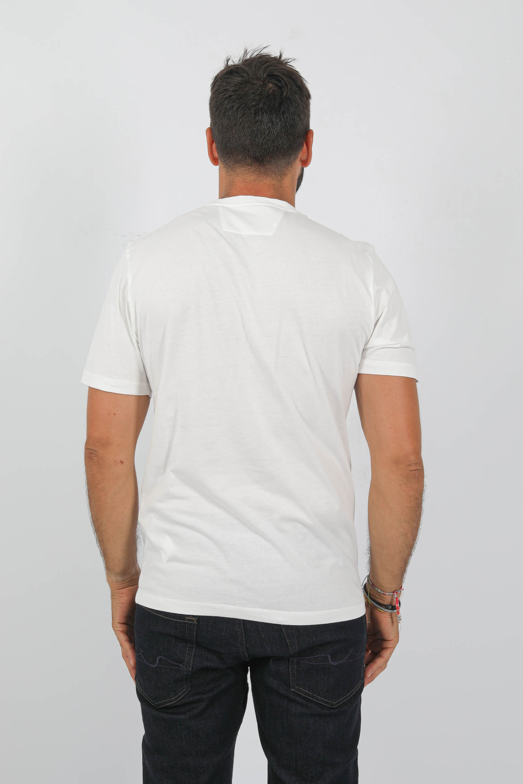 T-SHIRT C.P COMPANY LOGO MARIN BLANC S140A-103