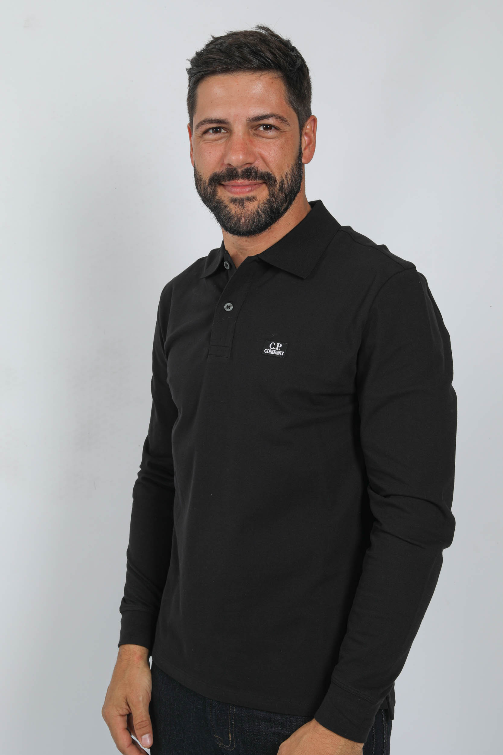 POLO MANCHES LONGUES C.P COMPANY NOIR L100A-999