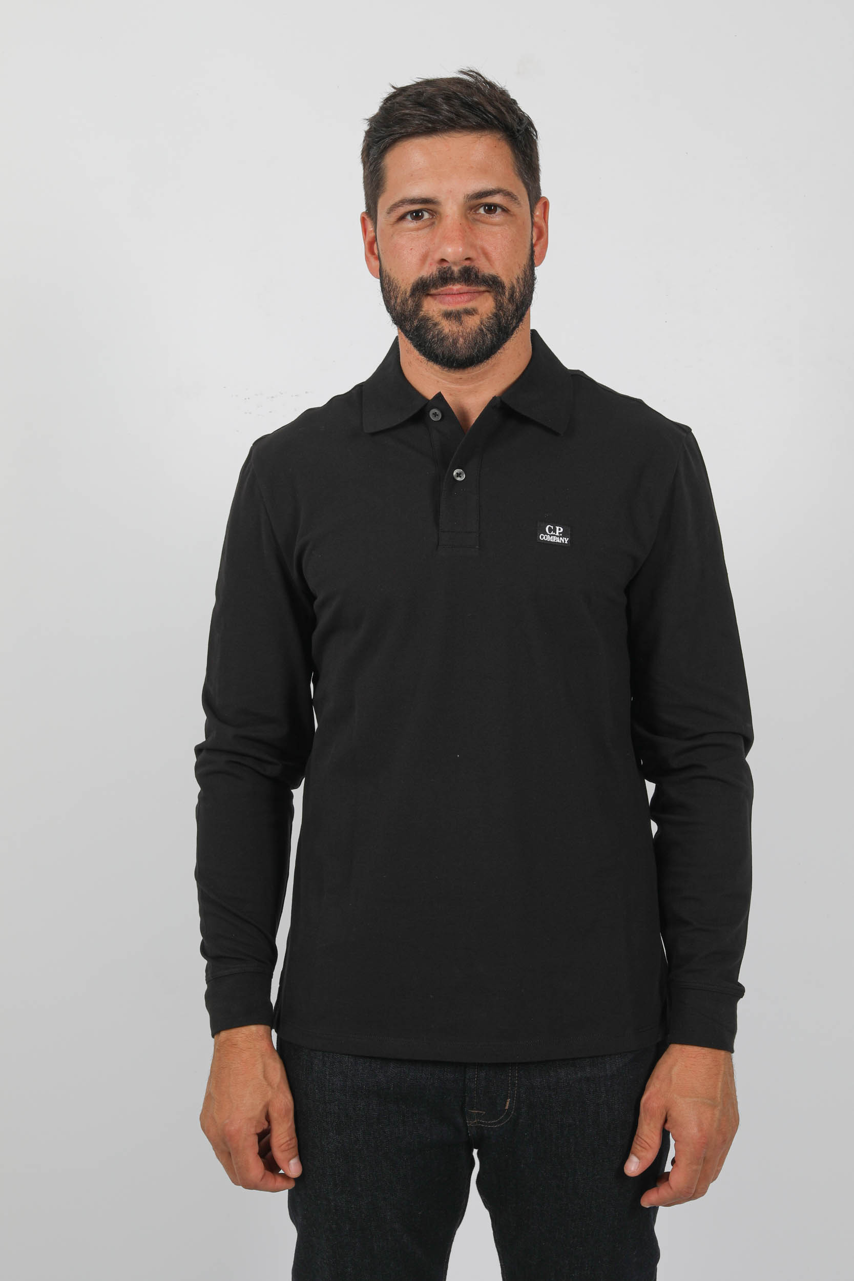 POLO MANCHES LONGUES C.P COMPANY NOIR L100A-999