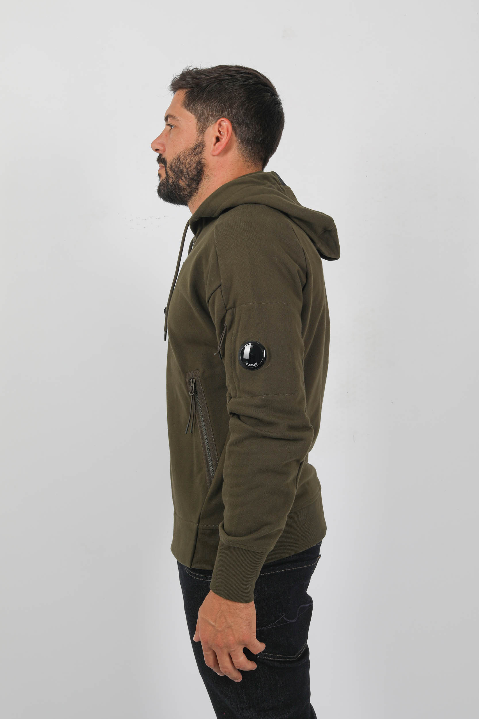 SWEAT C.P COMPANY ZIPPE HUBOT KAKI S400A-683