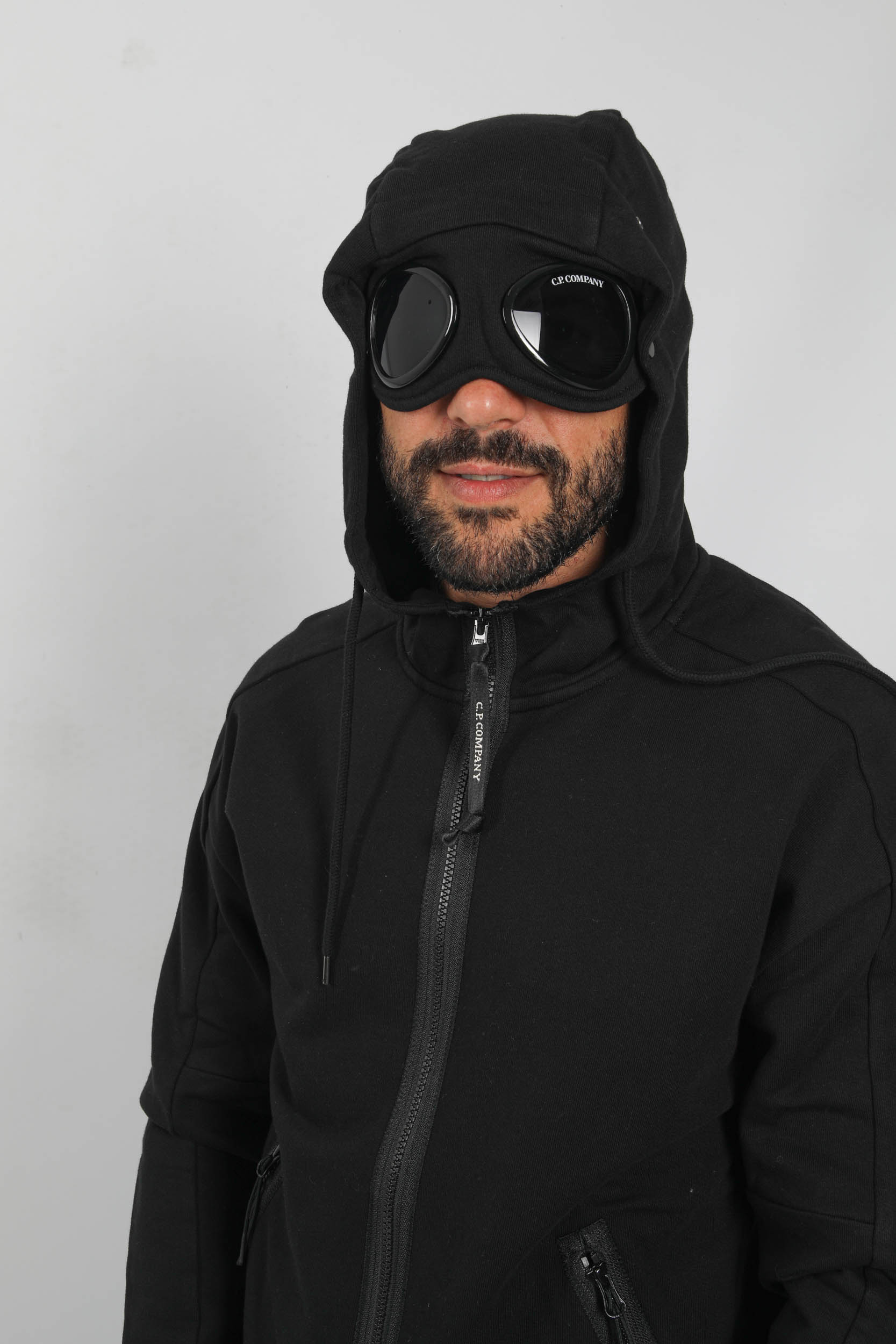 SWEAT C.P COMPANY ZIPPE LUNETTE NOIR S082A-999