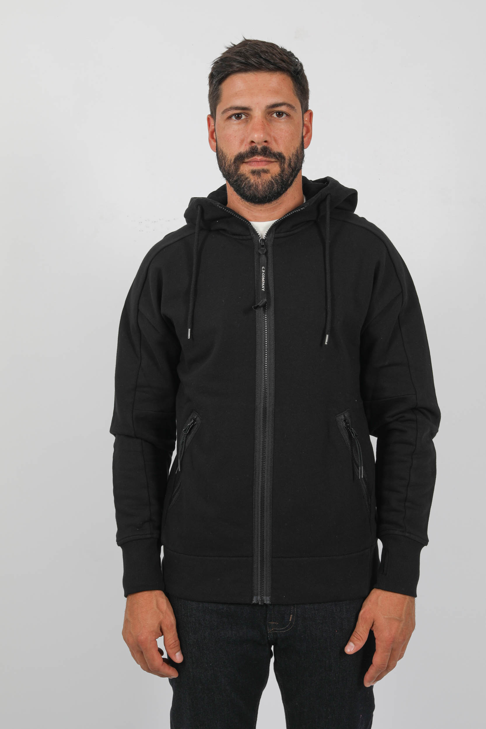 SWEAT C.P COMPANY ZIPPE LUNETTE NOIR S082A-999