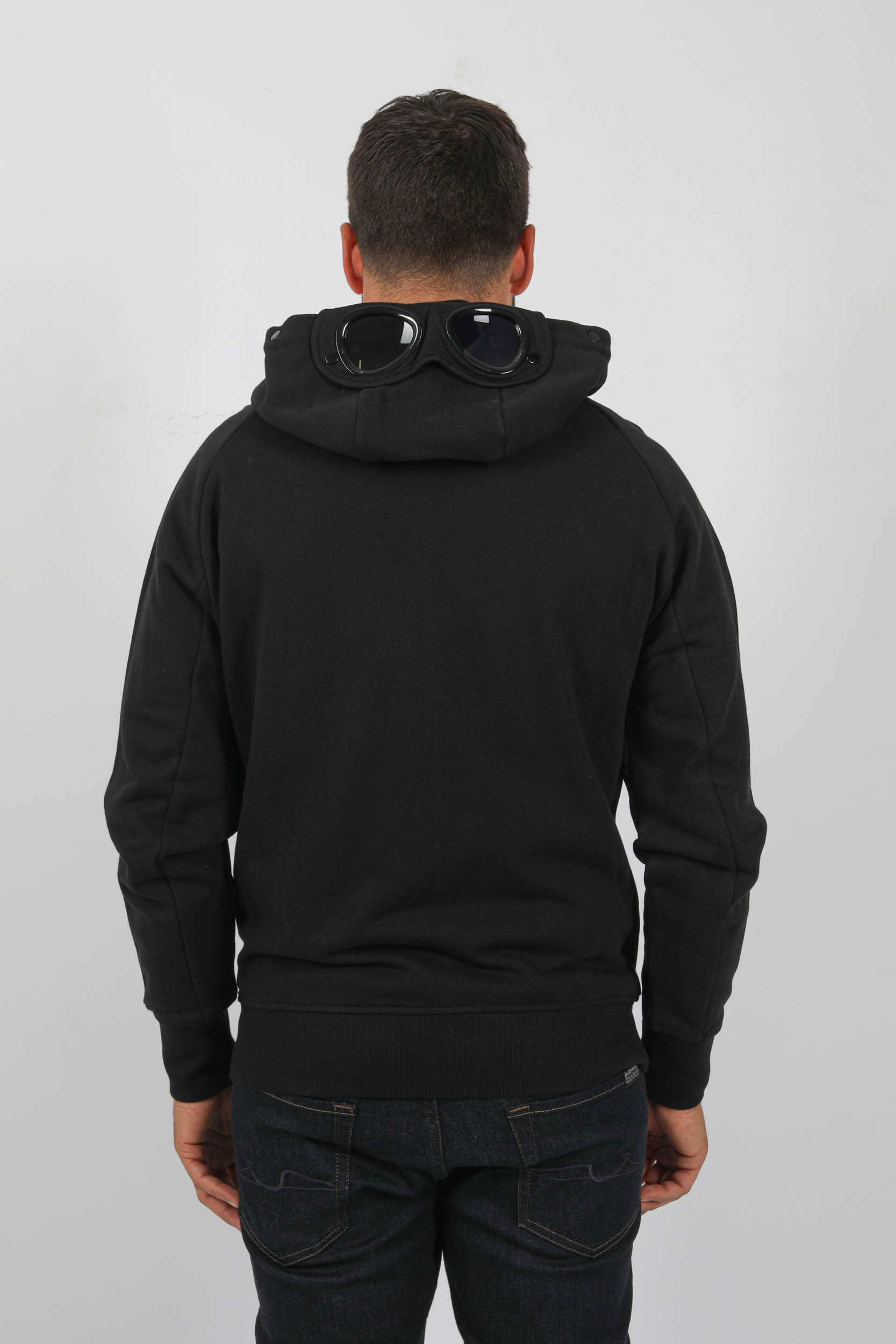 SWEAT C.P COMPANY ZIPPE LUNETTE NOIR S082A-999