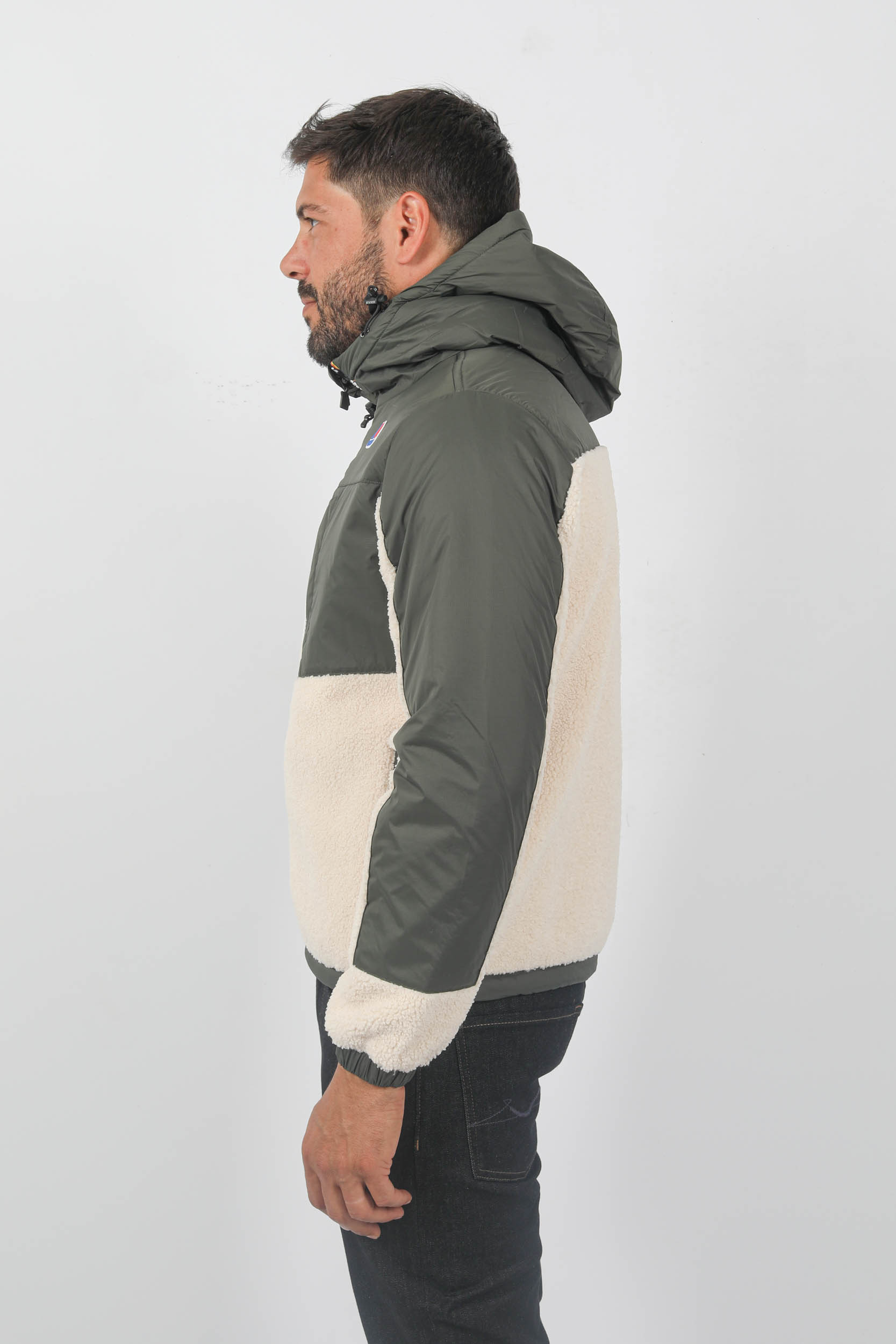 BLOUSON KWAY BI-MATIERE KAKI K21211-B0A