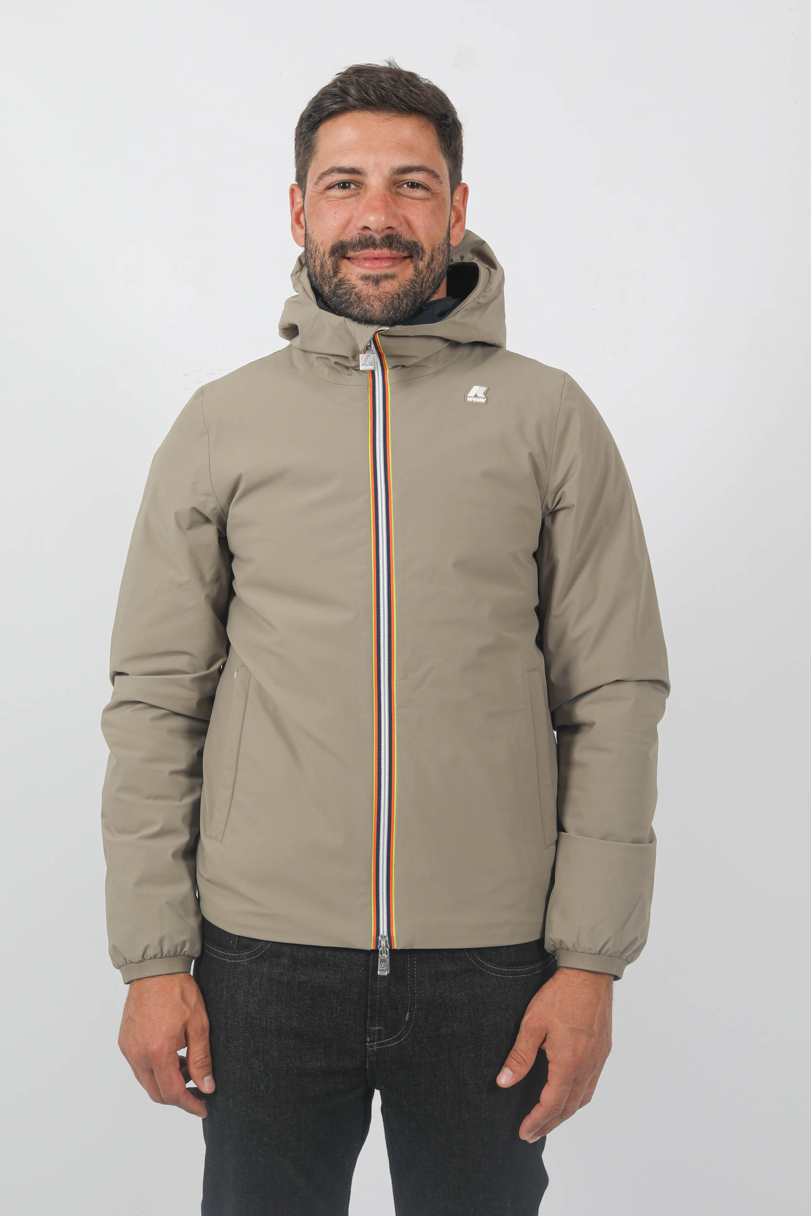 BLOUSON KWAY REVERSIBLE BEIGE ET MARINE K21253W-AA2