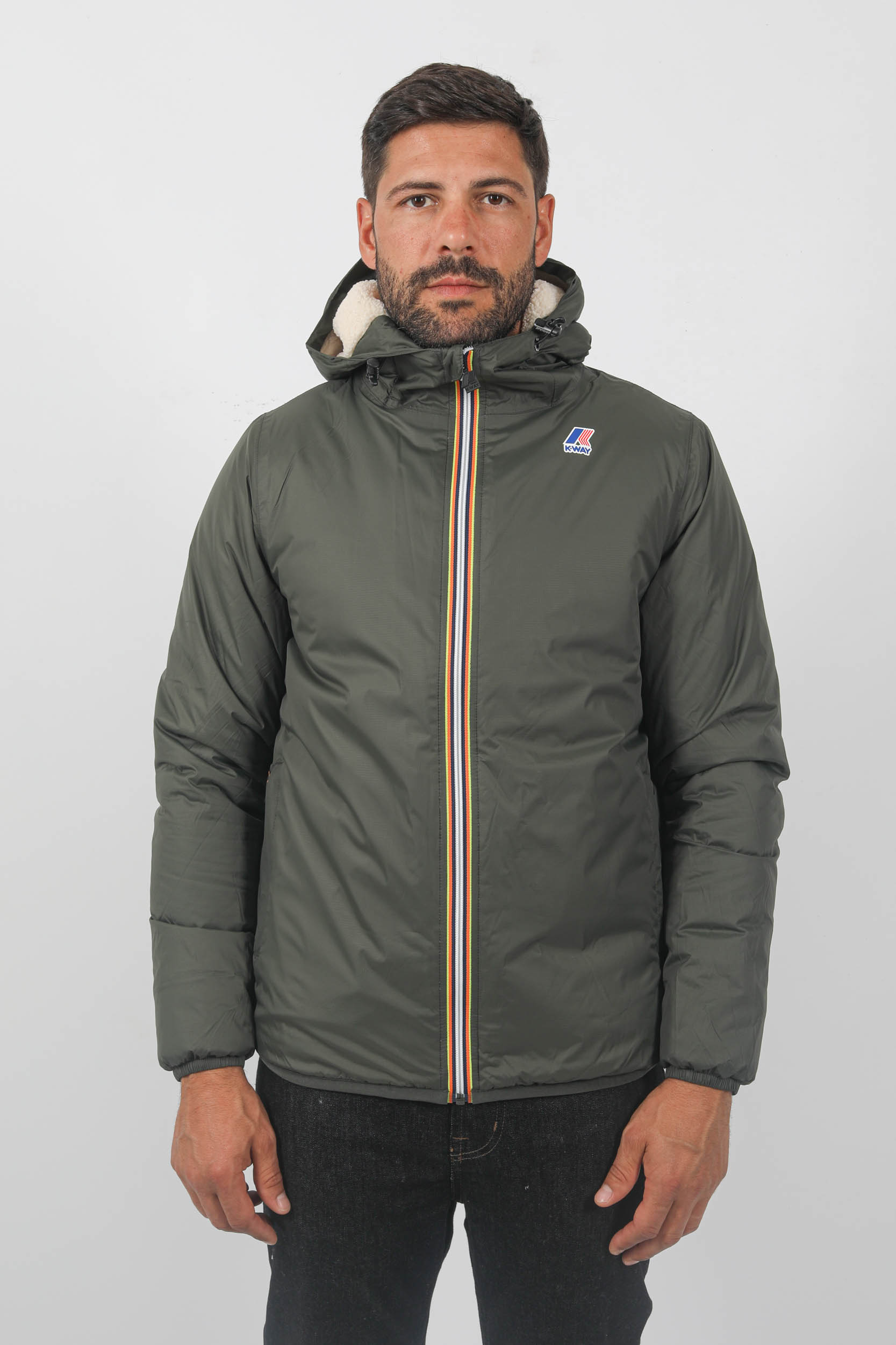 BLOUSON KWAY DOUBLE POLAIRE KAKI K3118TW-WMR