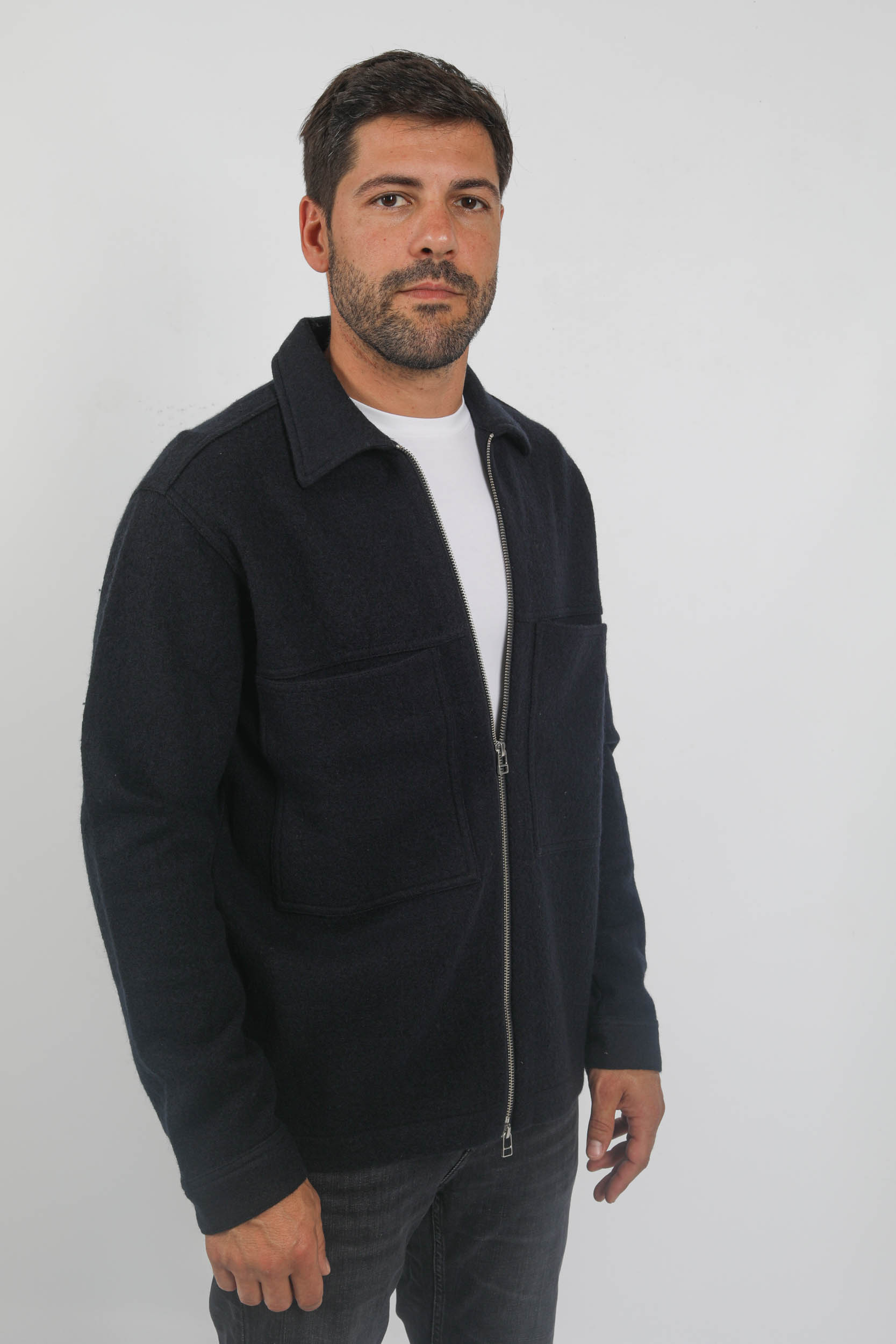 GILET EN LAINE ZIPPE NN07 MARINE ISAK-NAVY