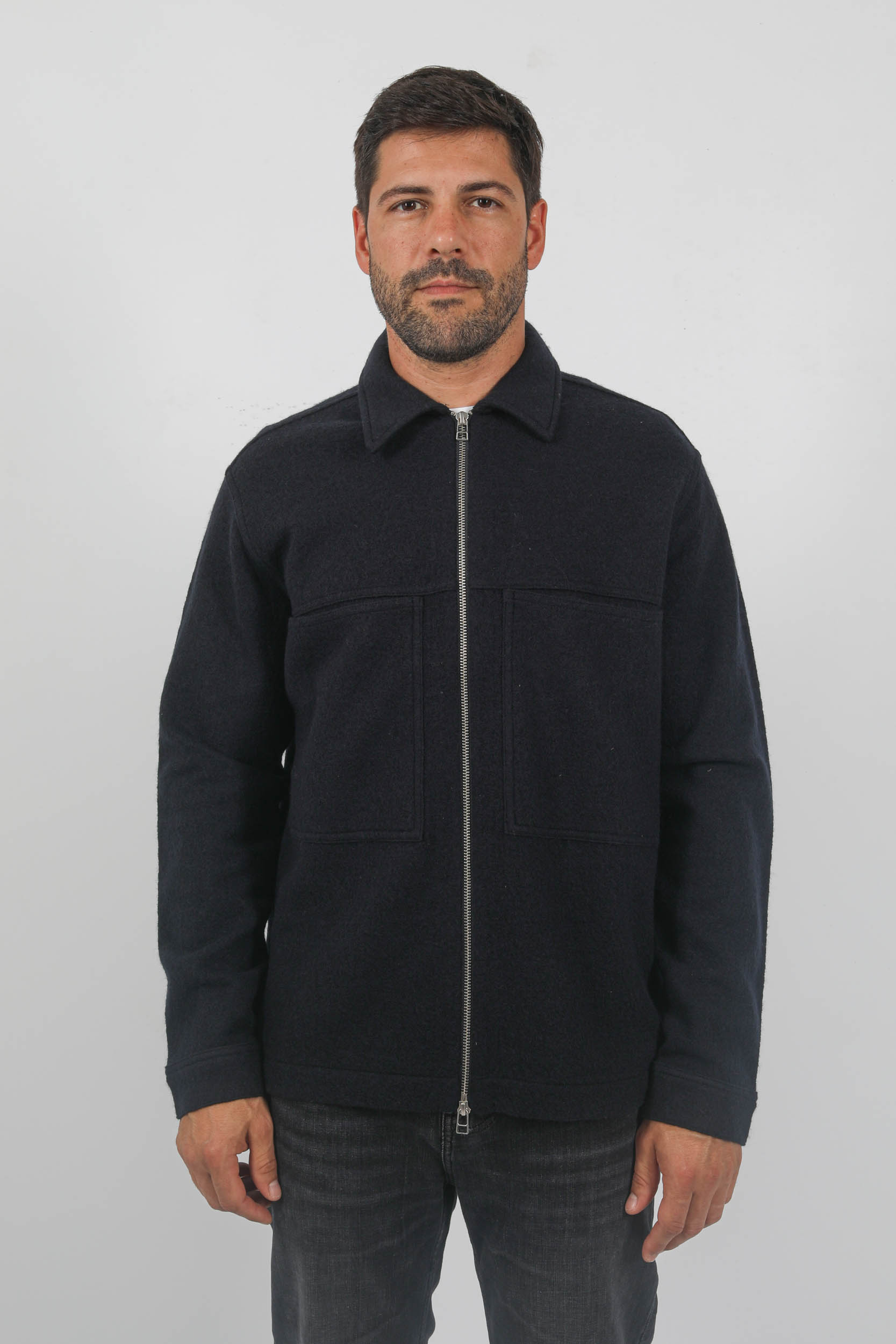 GILET EN LAINE ZIPPE NN07 MARINE ISAK-NAVY