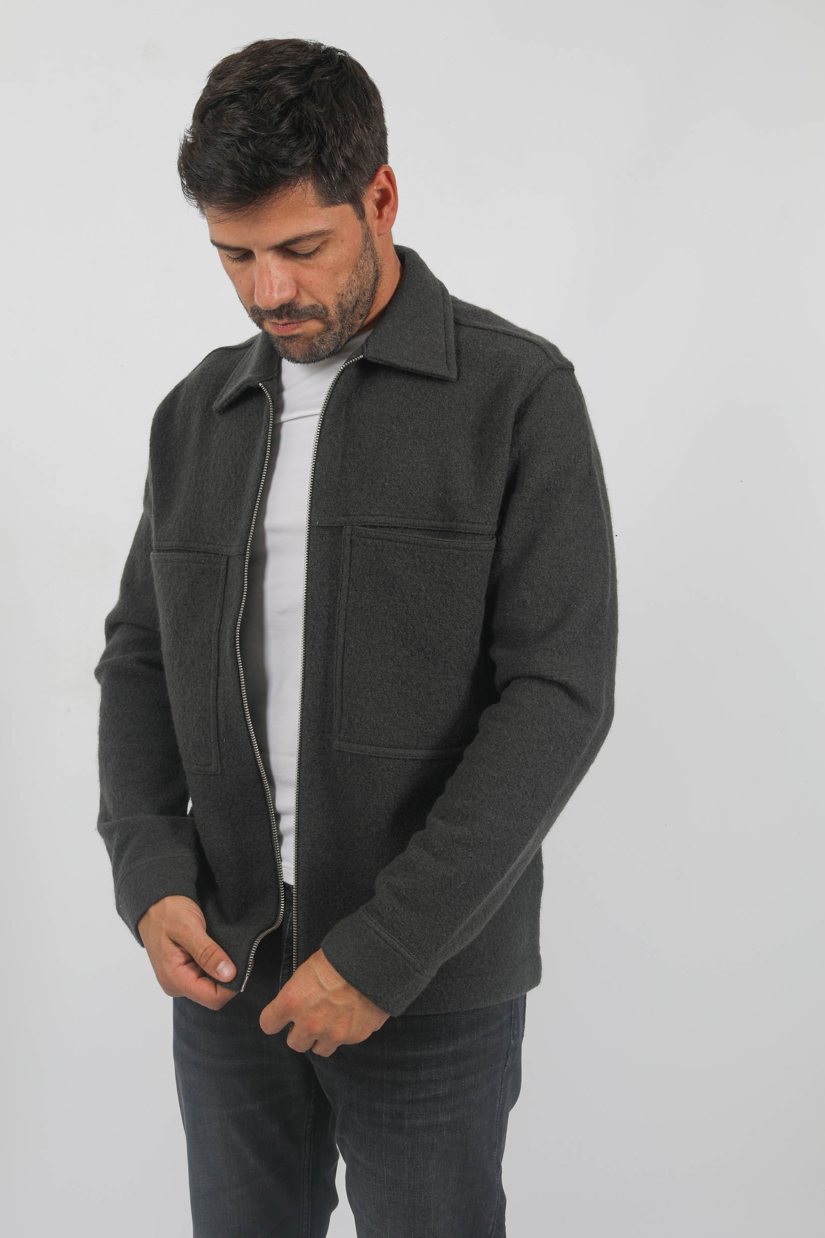 GILET EN LAINE ZIPPE NN07 KAKI ISAK-ARMY