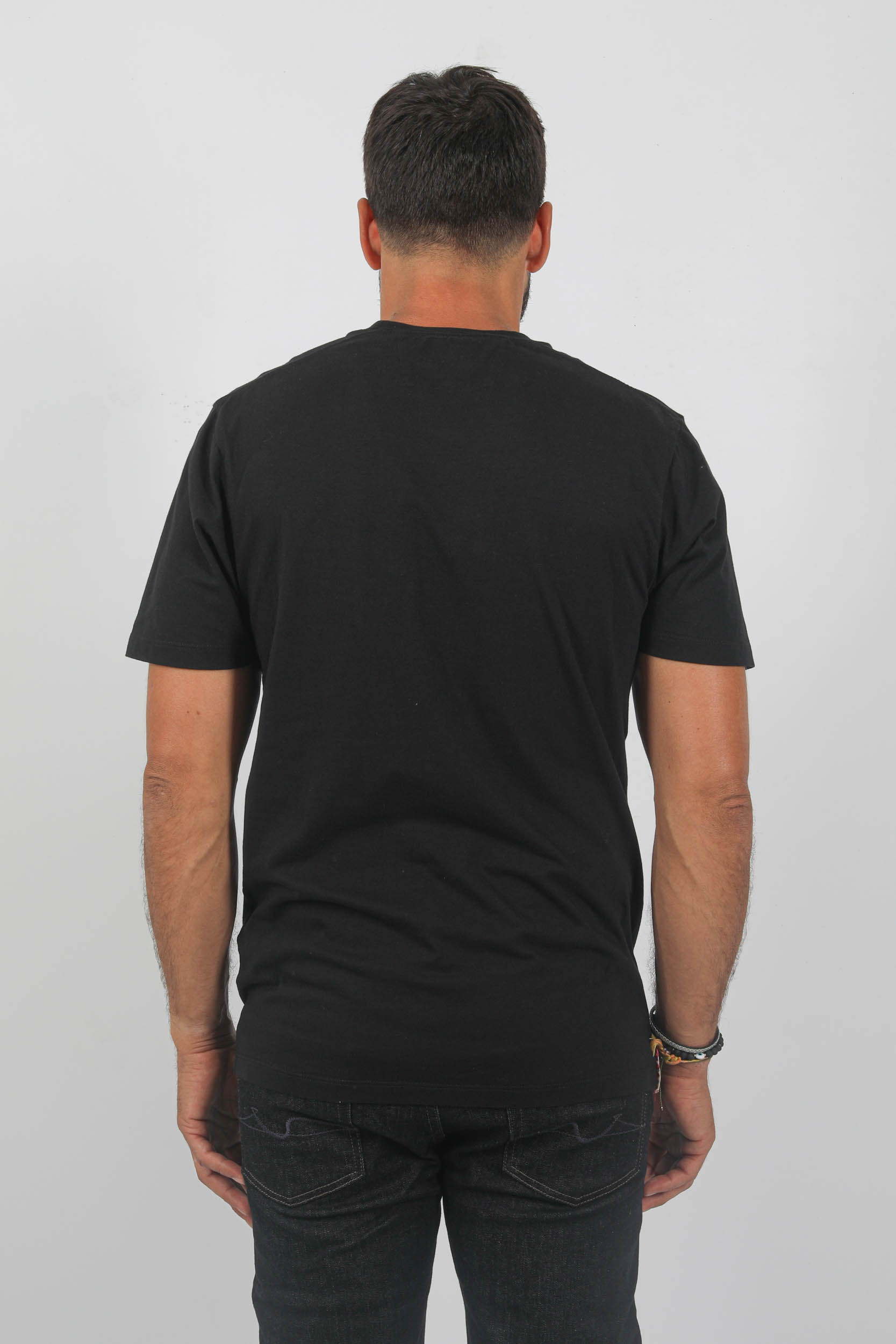 T-SHIRT C.P COMPANY NOIR LOGO CENTRAL S048A-999