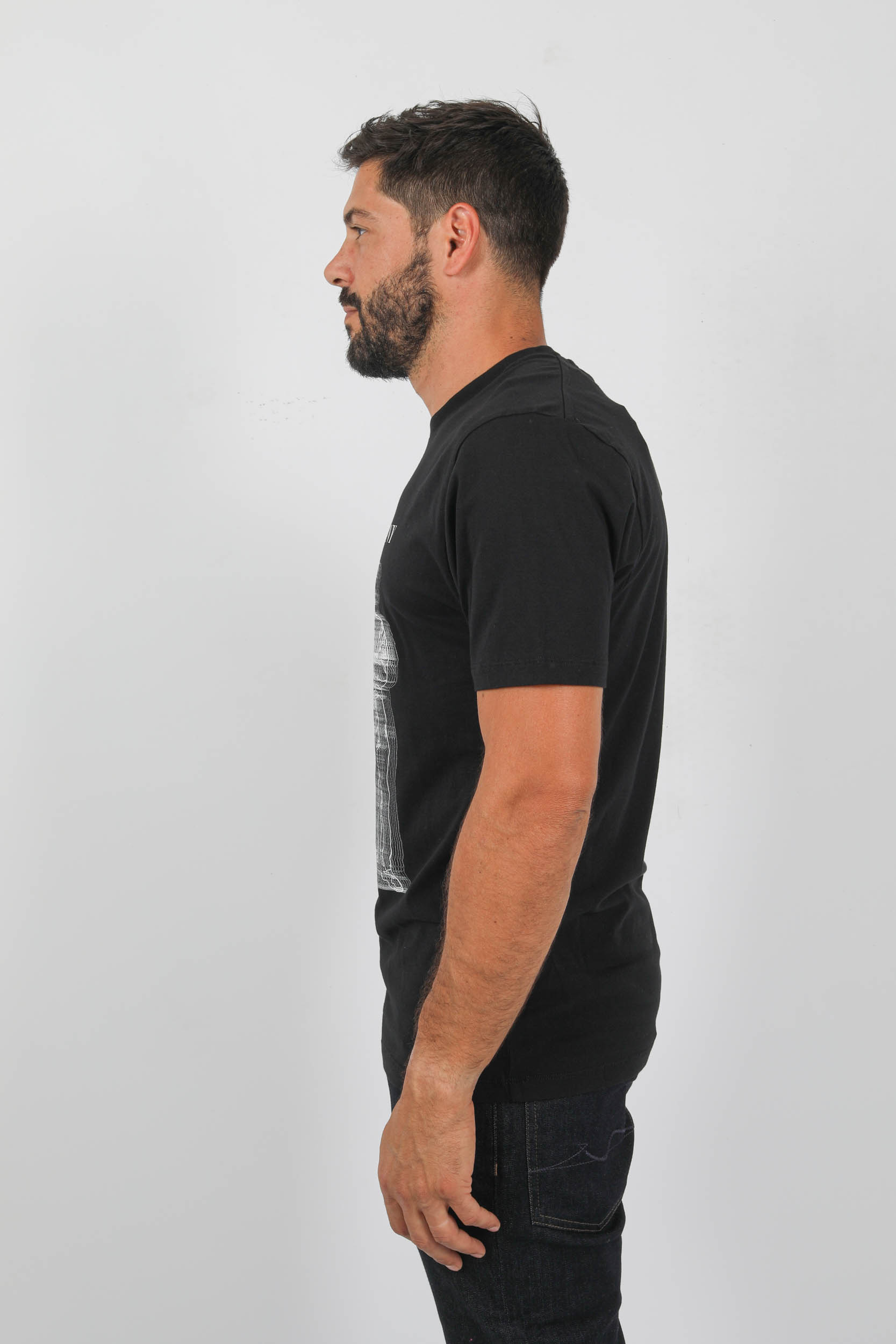 T-SHIRT C.P COMPANY NOIR LOGO IMPRIME S242A-999