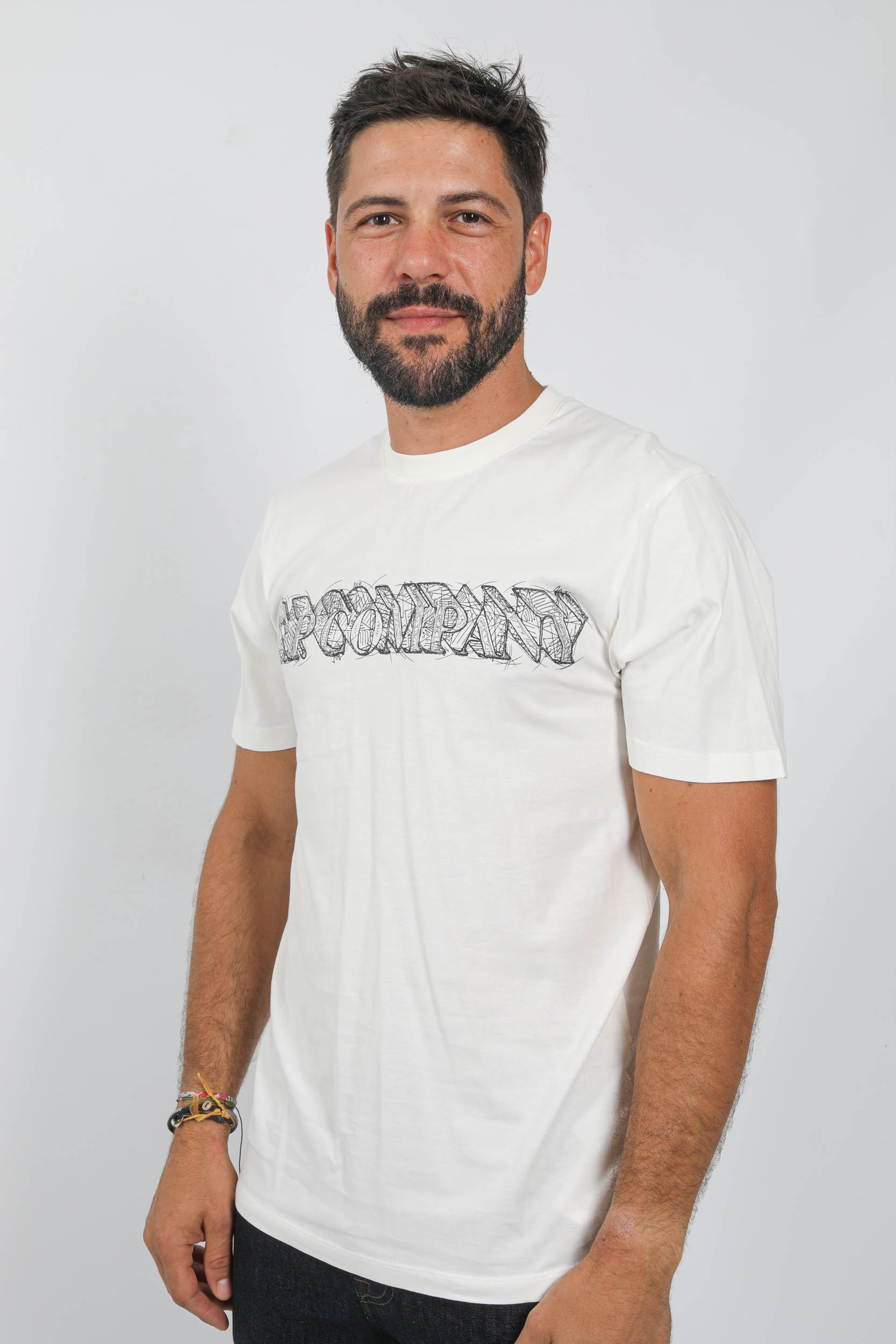 T-SHIRT C.P COMPANY LOGO GRAPHIQUE BLANC S241A-103