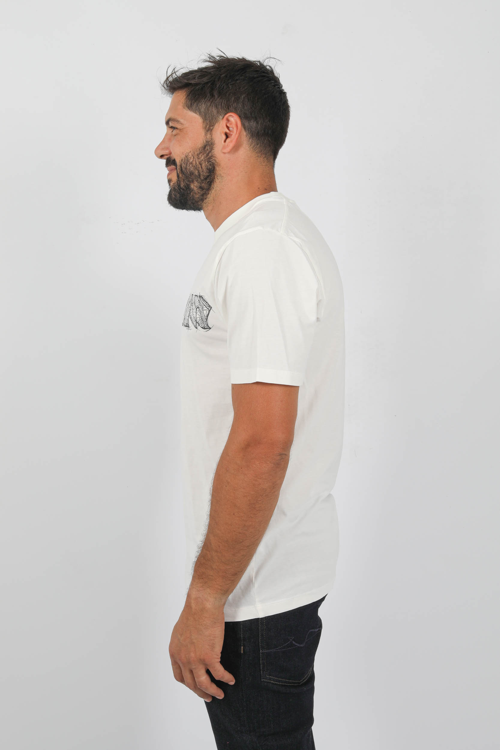 T-SHIRT C.P COMPANY LOGO GRAPHIQUE BLANC S241A-103