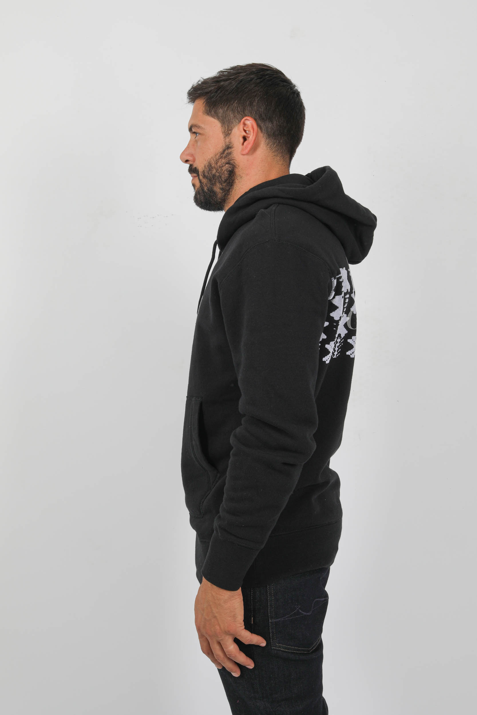 SWEAT A CAPUCHE C.P COMPANY NOIR LOGO S359A-999