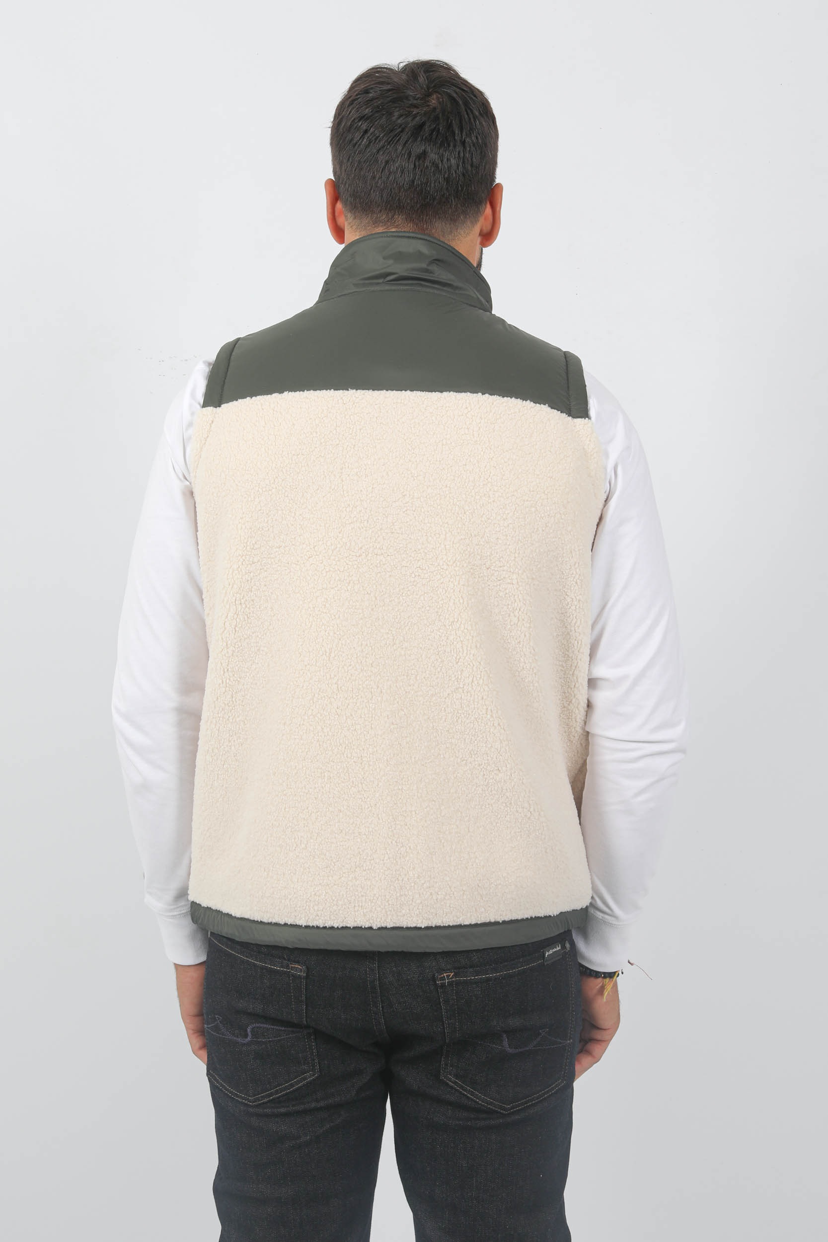 BLOUSON SANS MANCHES KWAY BI-MATIERE KAKI K7115VW-B0A