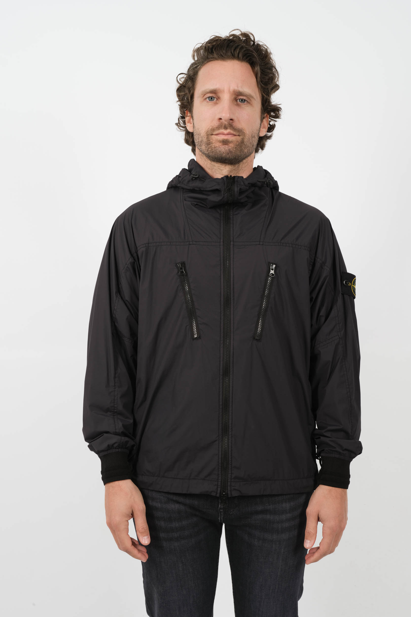 BLOUSON STONE ISLAND A CAPUCHE NYLON NOIR 801540425-V0029