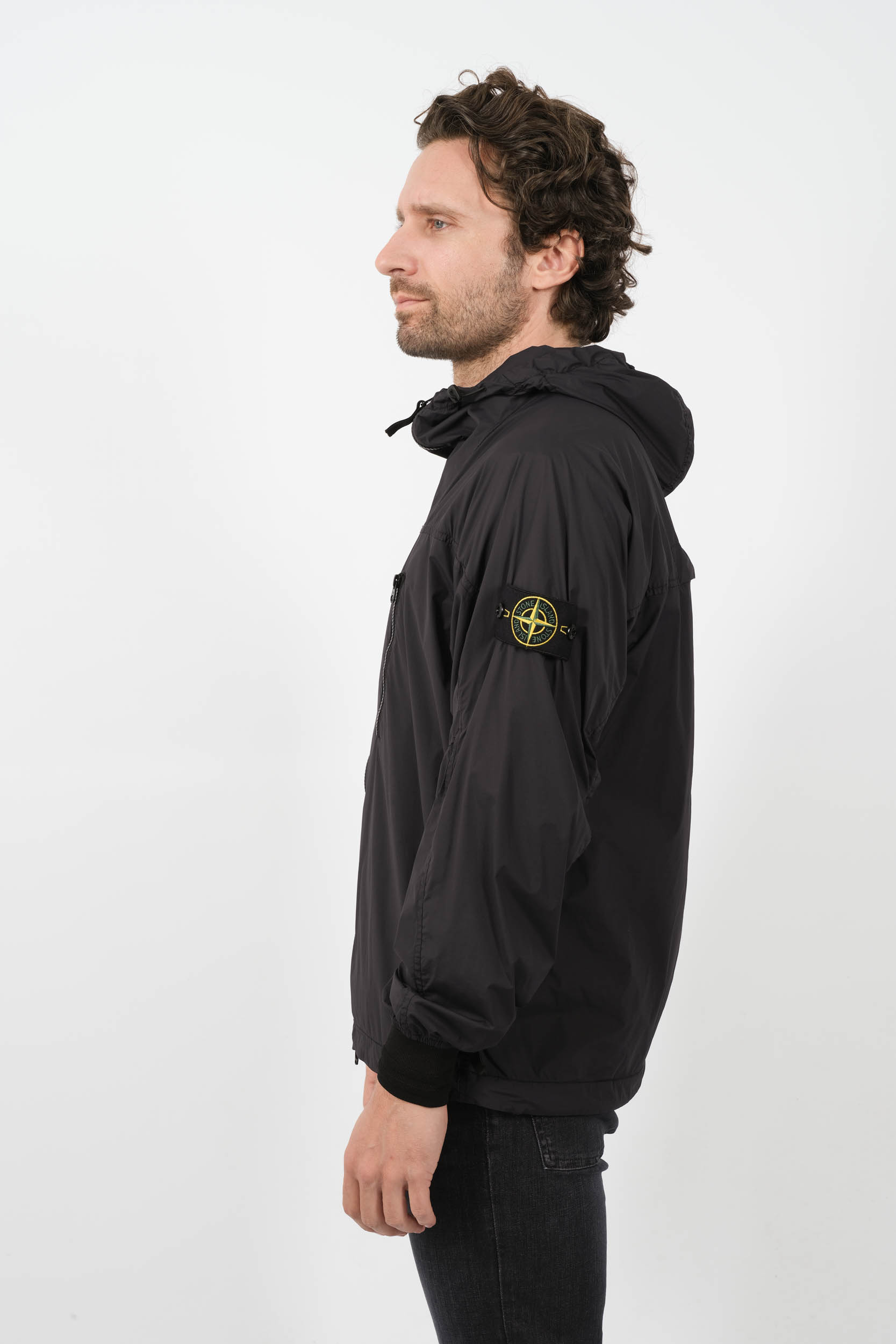 BLOUSON STONE ISLAND A CAPUCHE NYLON NOIR 801540425-V0029