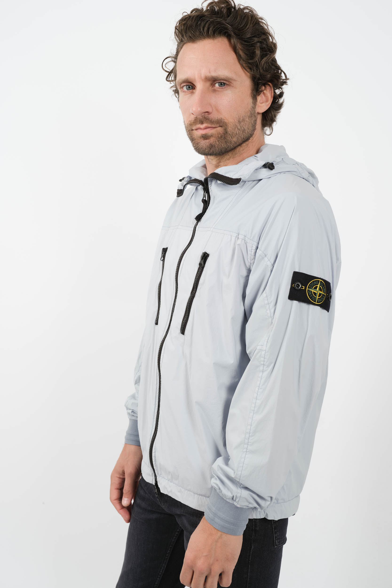 BLOUSON STONE ISLAND A CAPUCHE NYLON BLEU 801540425-V0041