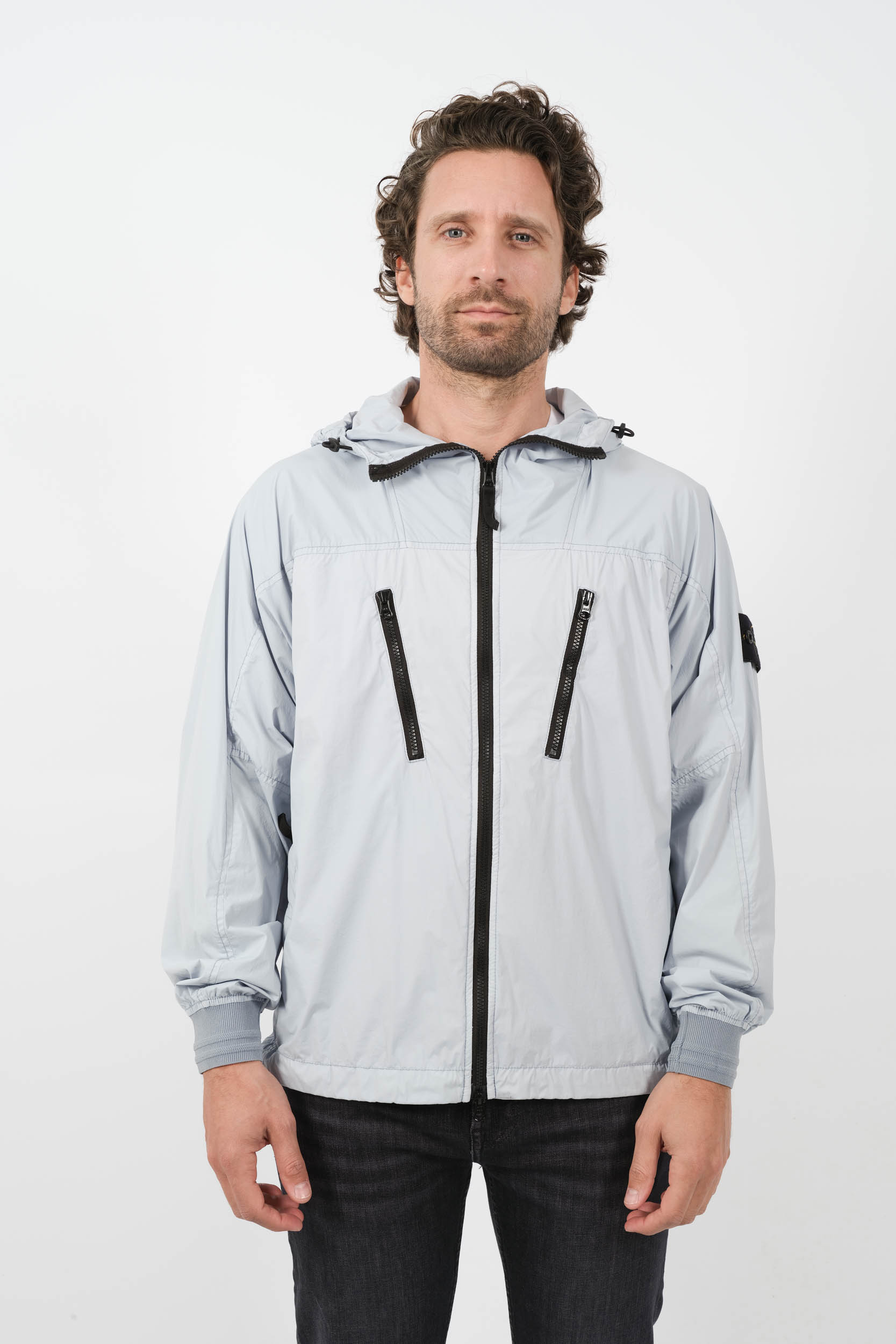 BLOUSON STONE ISLAND A CAPUCHE NYLON BLEU 801540425-V0041