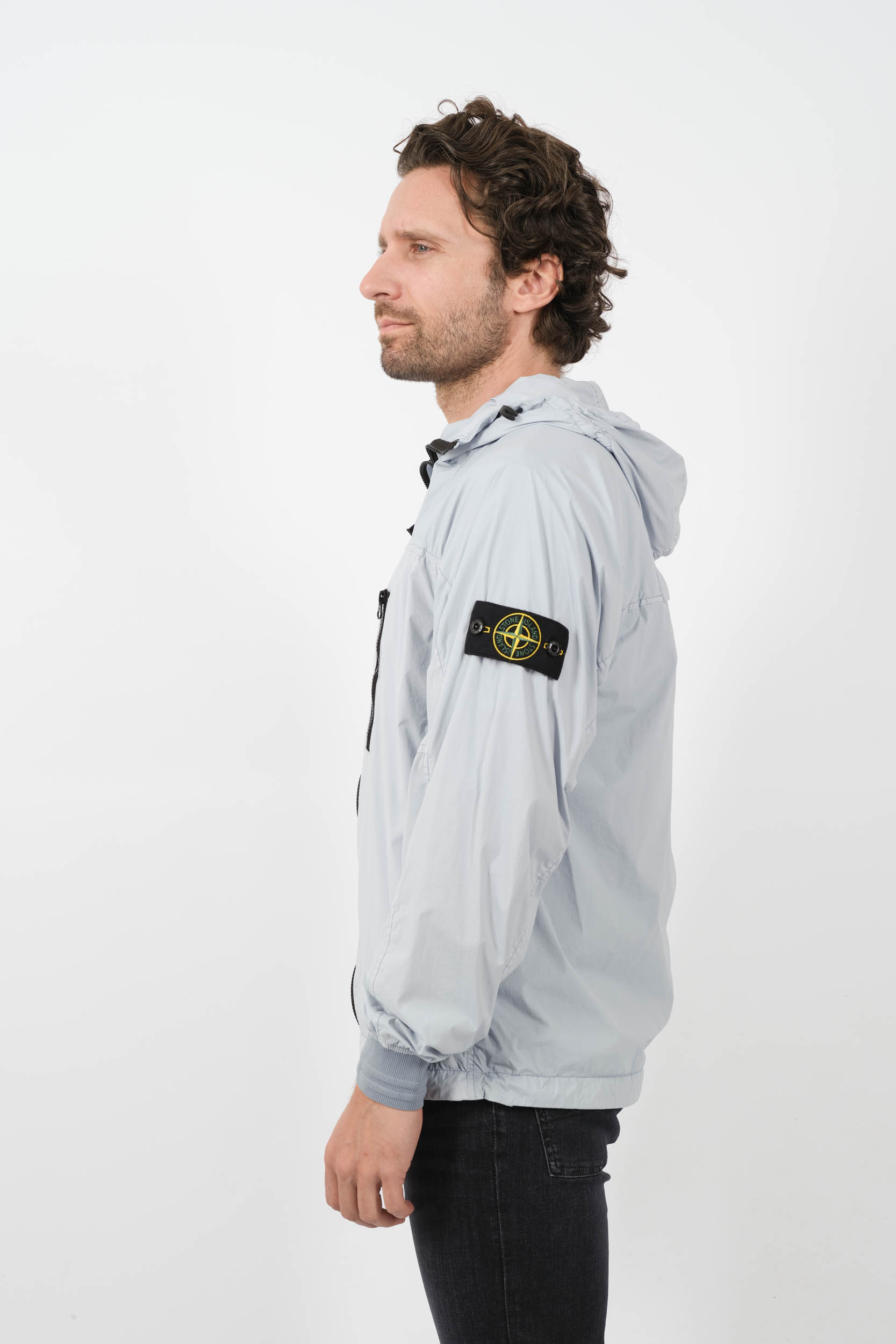 BLOUSON STONE ISLAND A CAPUCHE NYLON BLEU 801540425-V0041