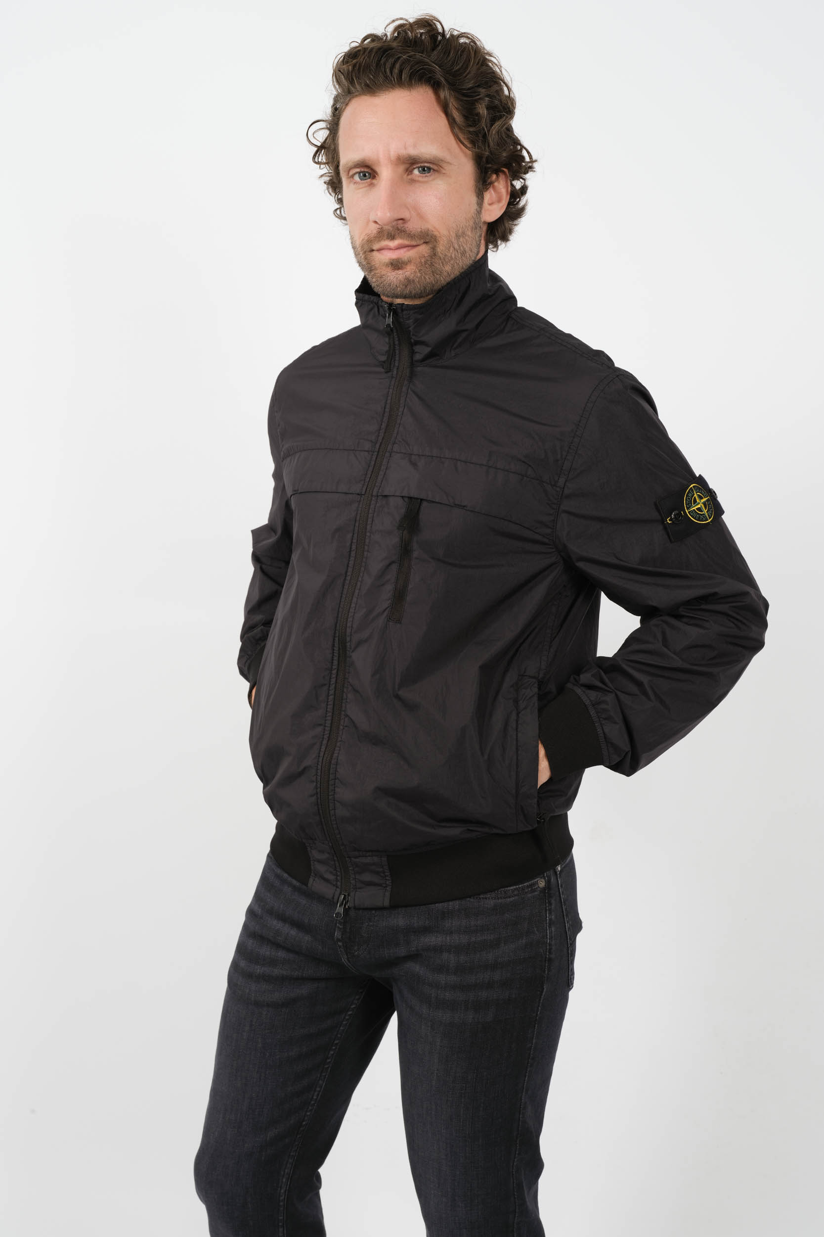 BLOUSON STONE ISLAND NYLON NOIR 801541022-V0029