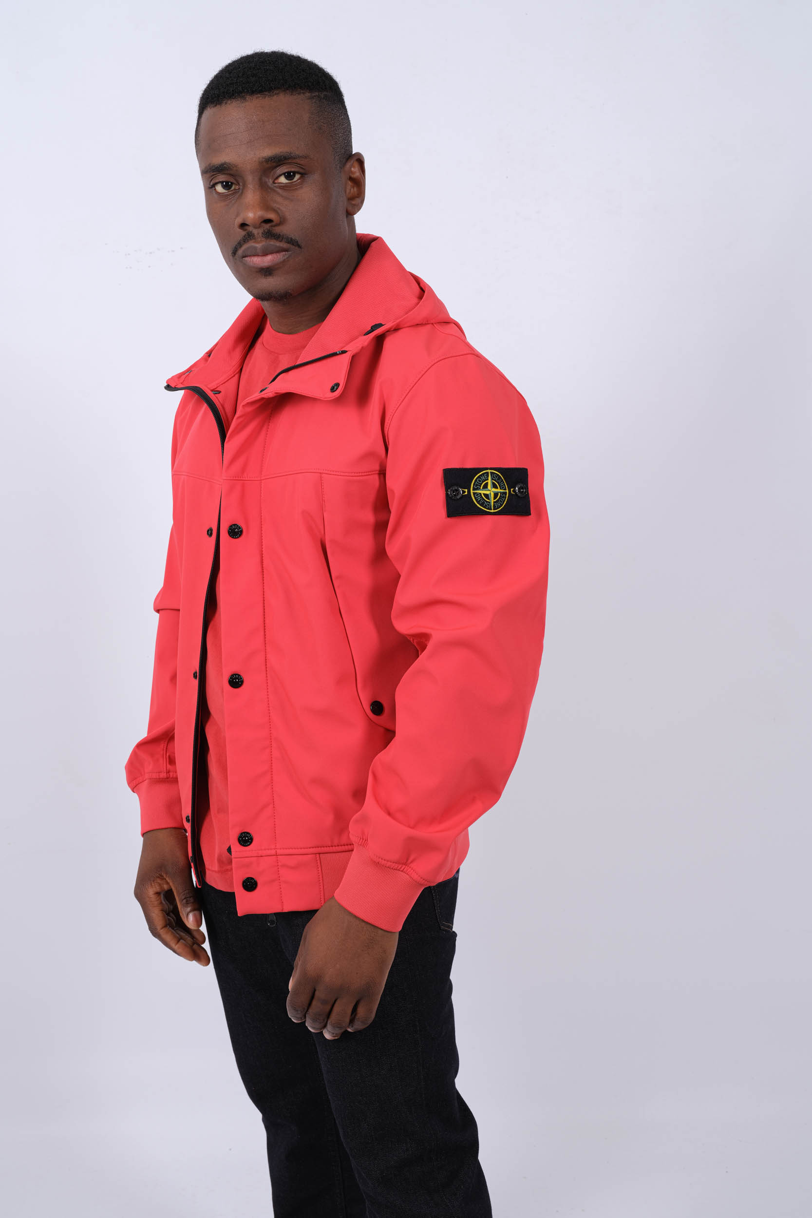 BLOUSON SOFT SHELL STONE ISLAND ROUGE 801540227-V0010