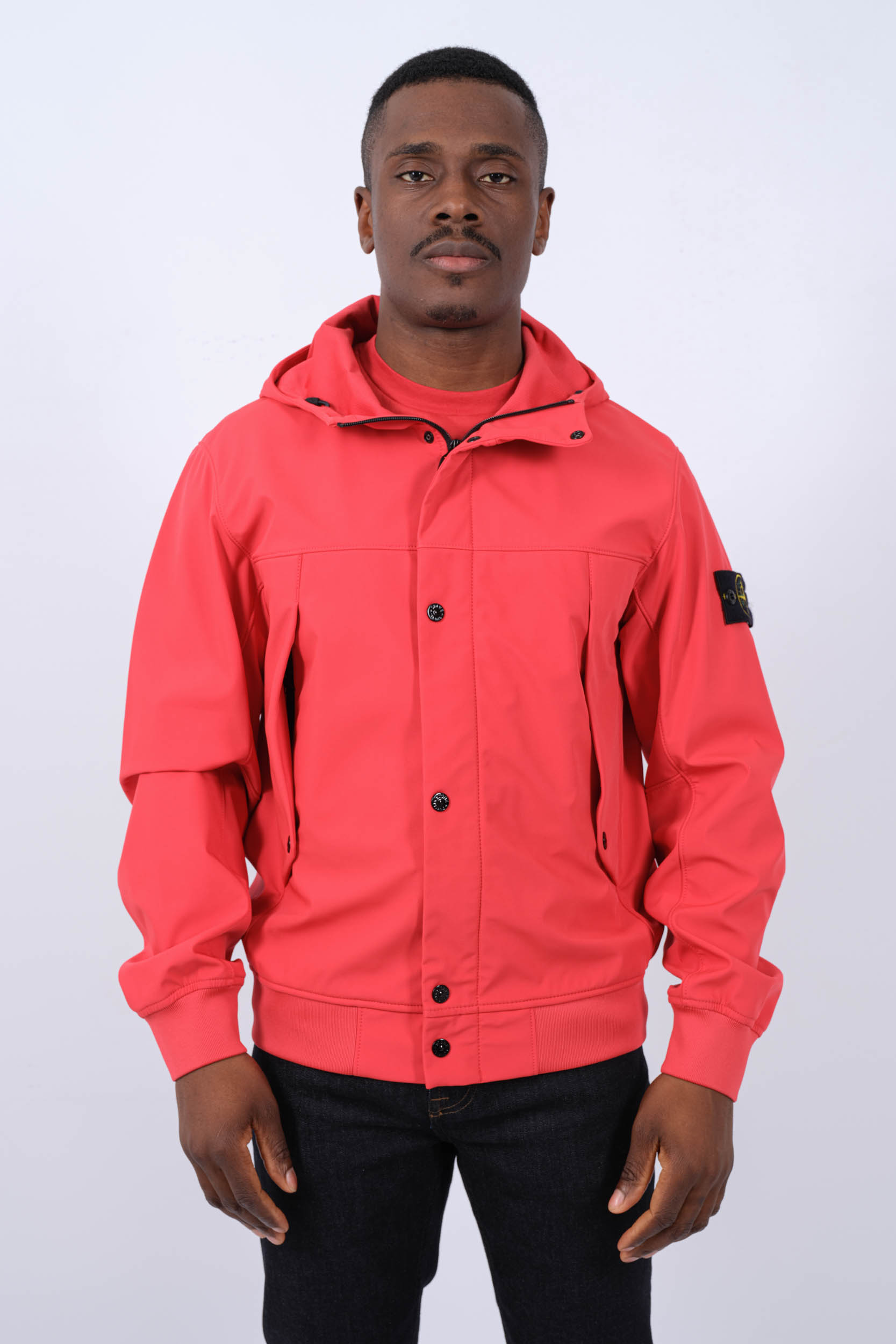 BLOUSON SOFT SHELL STONE ISLAND ROUGE 801540227-V0010
