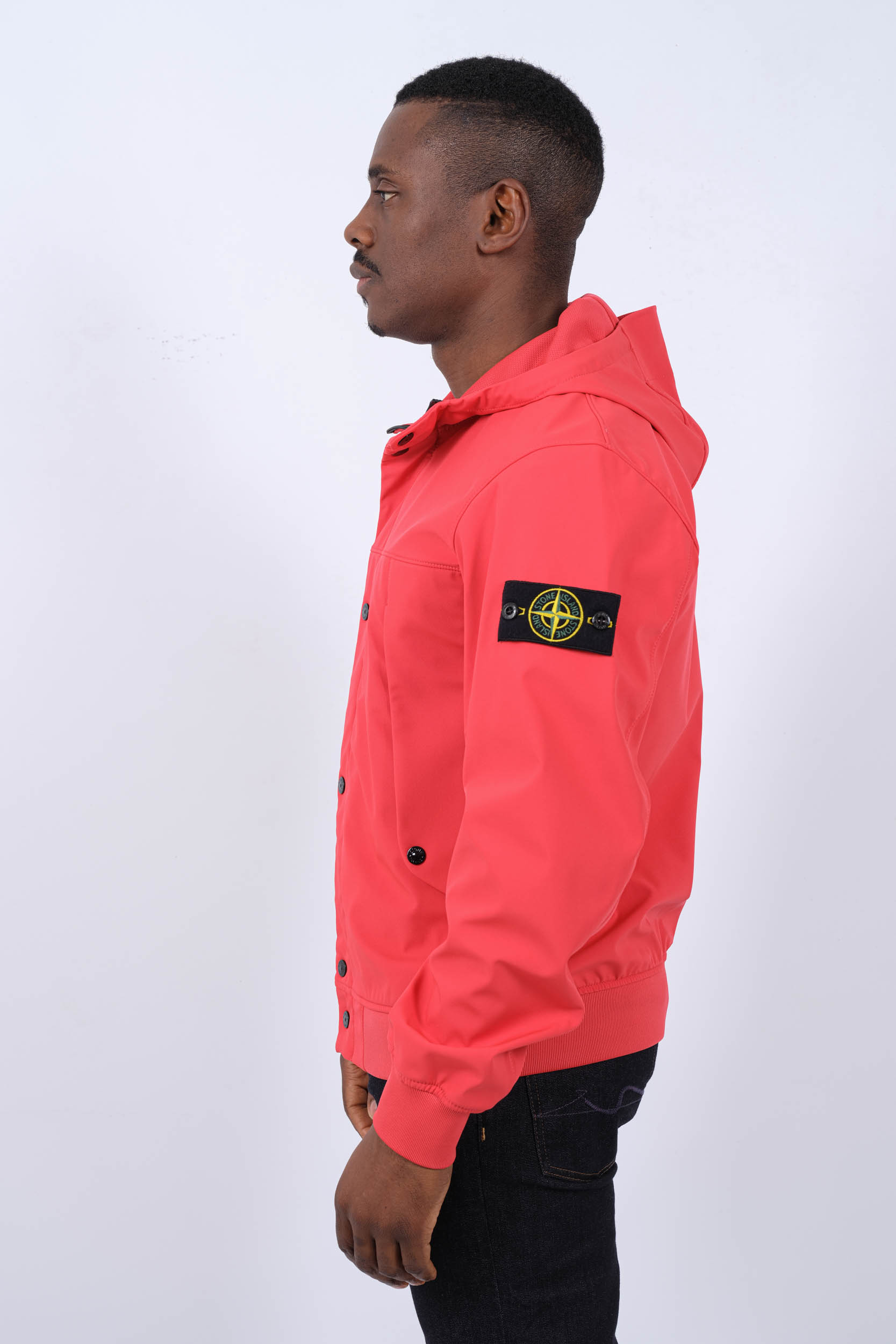 BLOUSON SOFT SHELL STONE ISLAND ROUGE 801540227-V0010