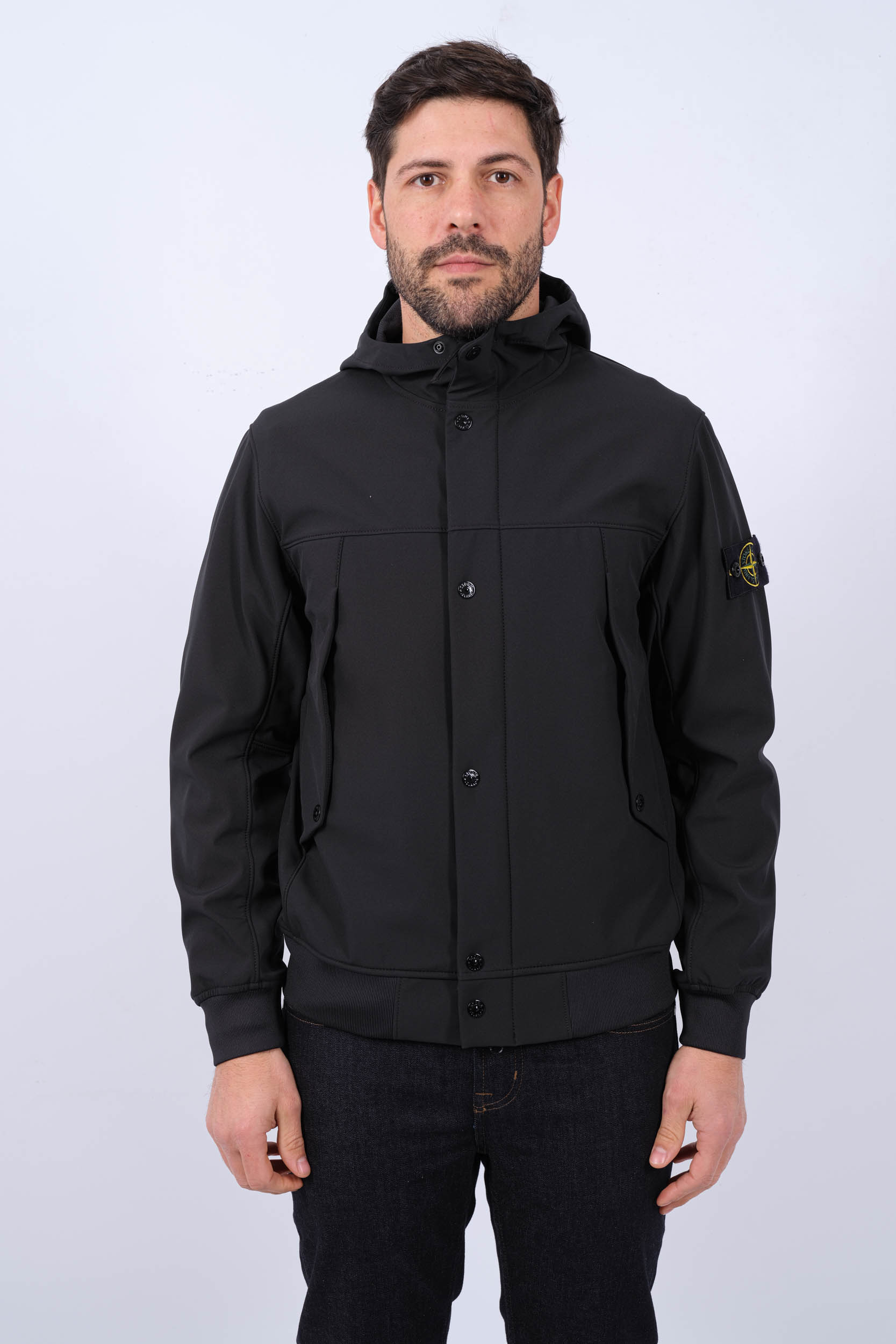 BLOUSON SOFT SHELL STONE ISLAND NOIR 801540227-V0029