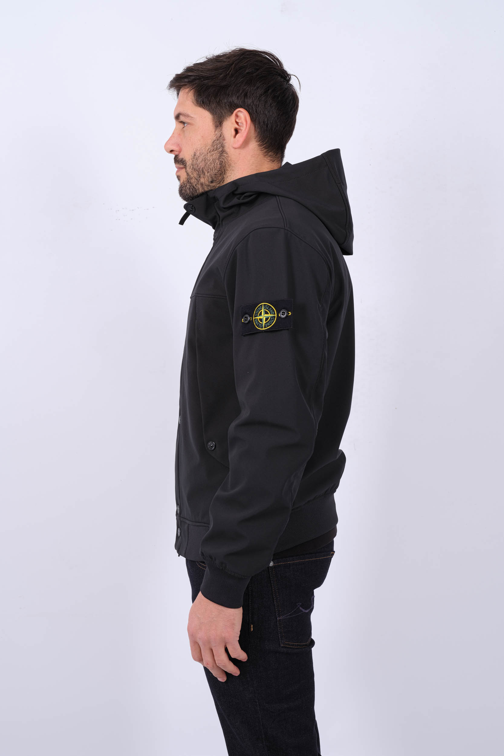 BLOUSON SOFT SHELL STONE ISLAND NOIR 801540227-V0029