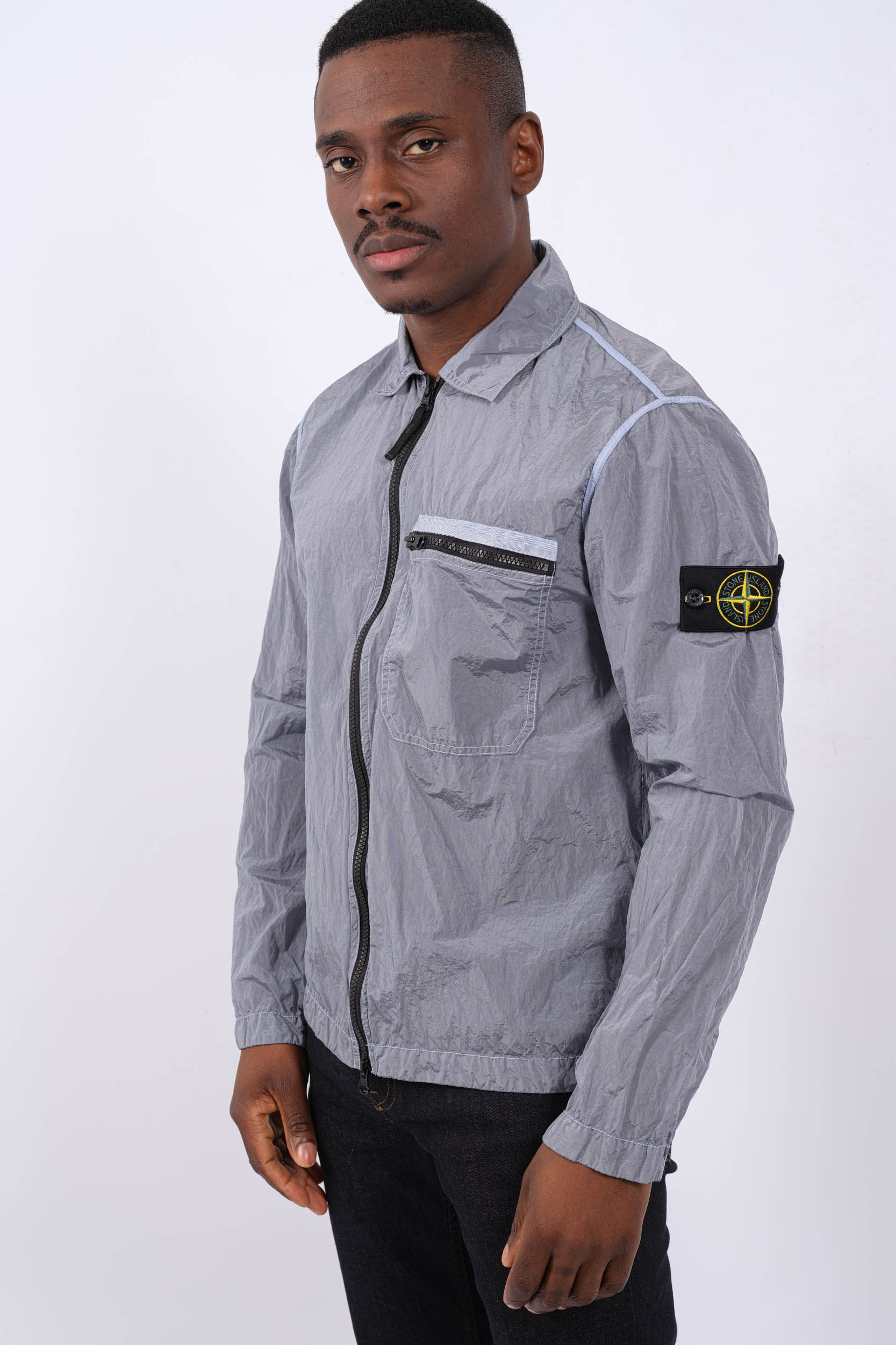 SURCHEMISE STONE ISLAND BLEU 801511219-V0041