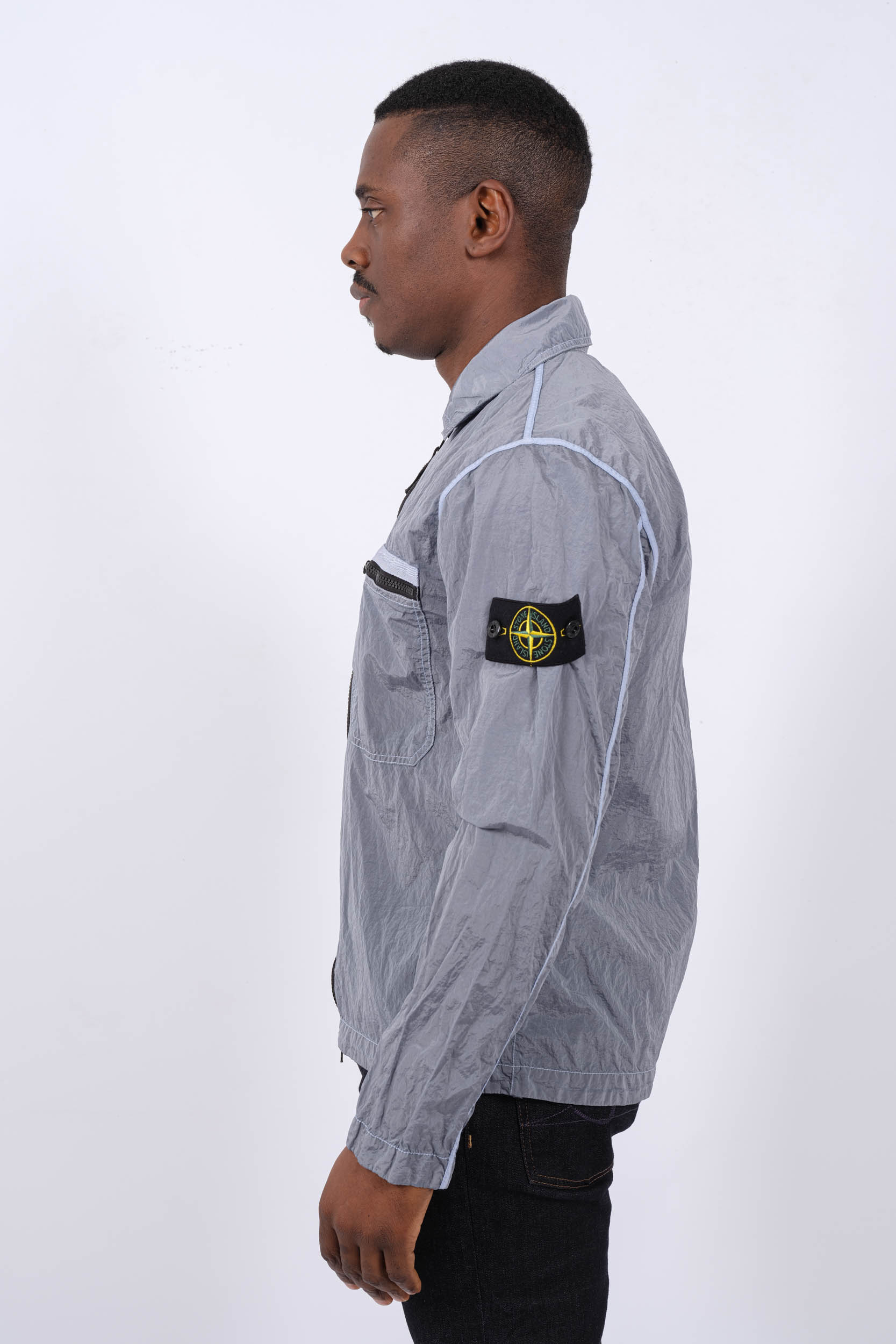 SURCHEMISE STONE ISLAND BLEU 801511219-V0041