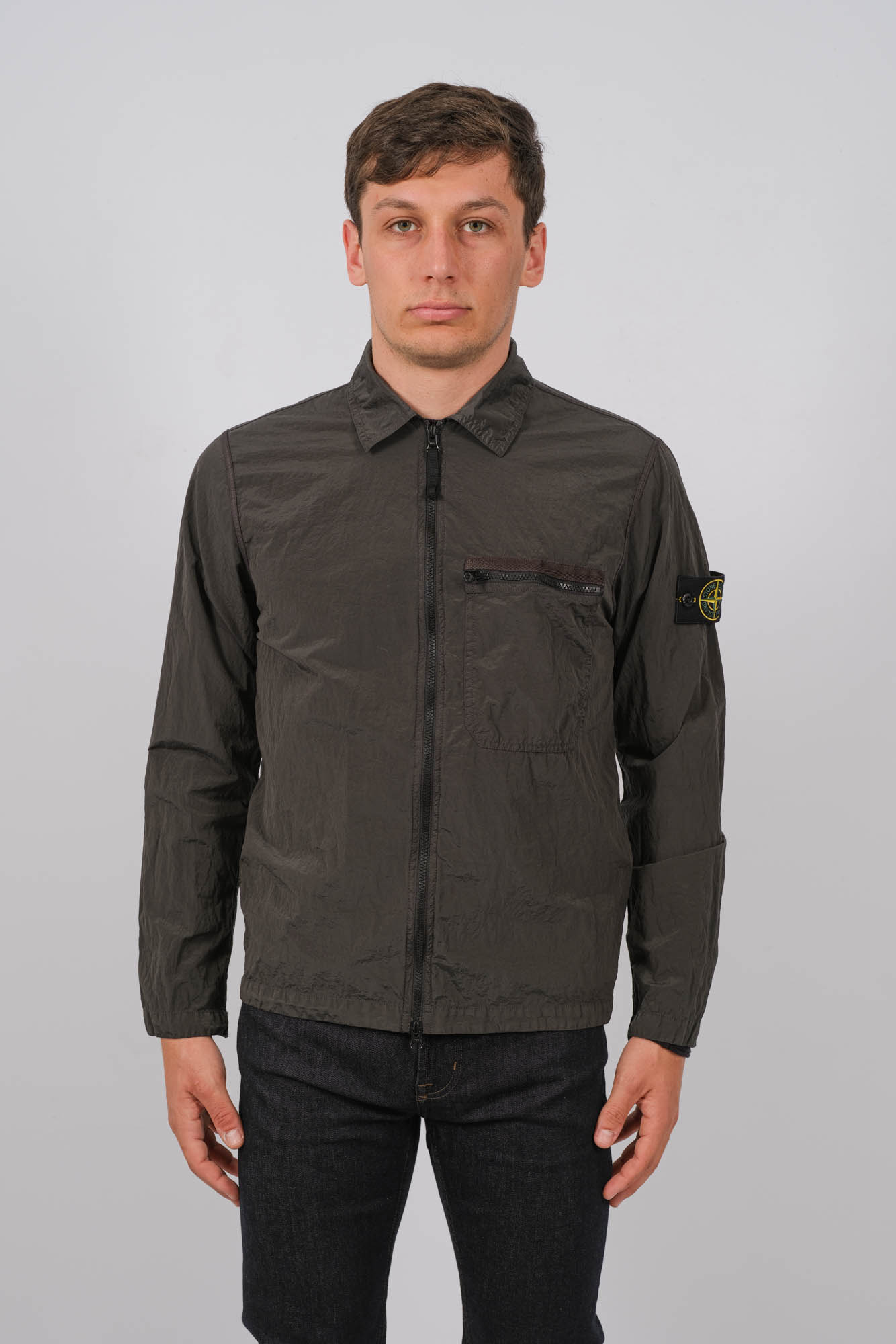 SURCHEMISE NYLON STONE ISLAND VERTE 801511219-V0059