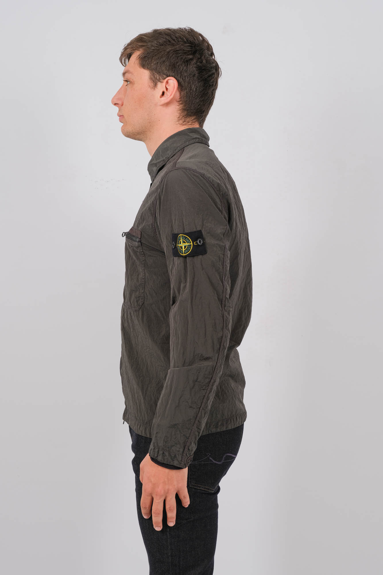 SURCHEMISE NYLON STONE ISLAND VERTE 801511219-V0059