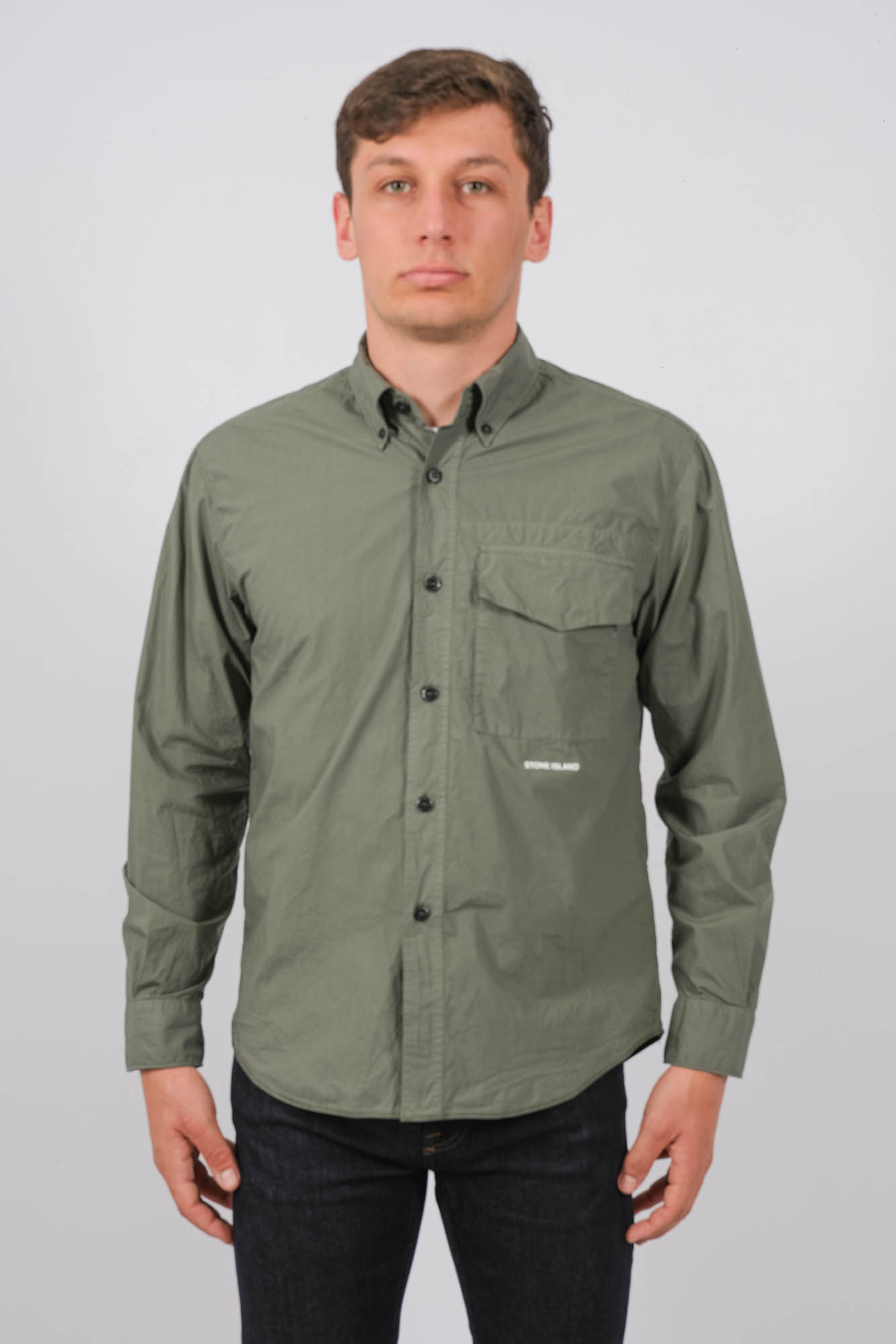 CHEMISE STONE ISLAND VERTE 801511705-V0059