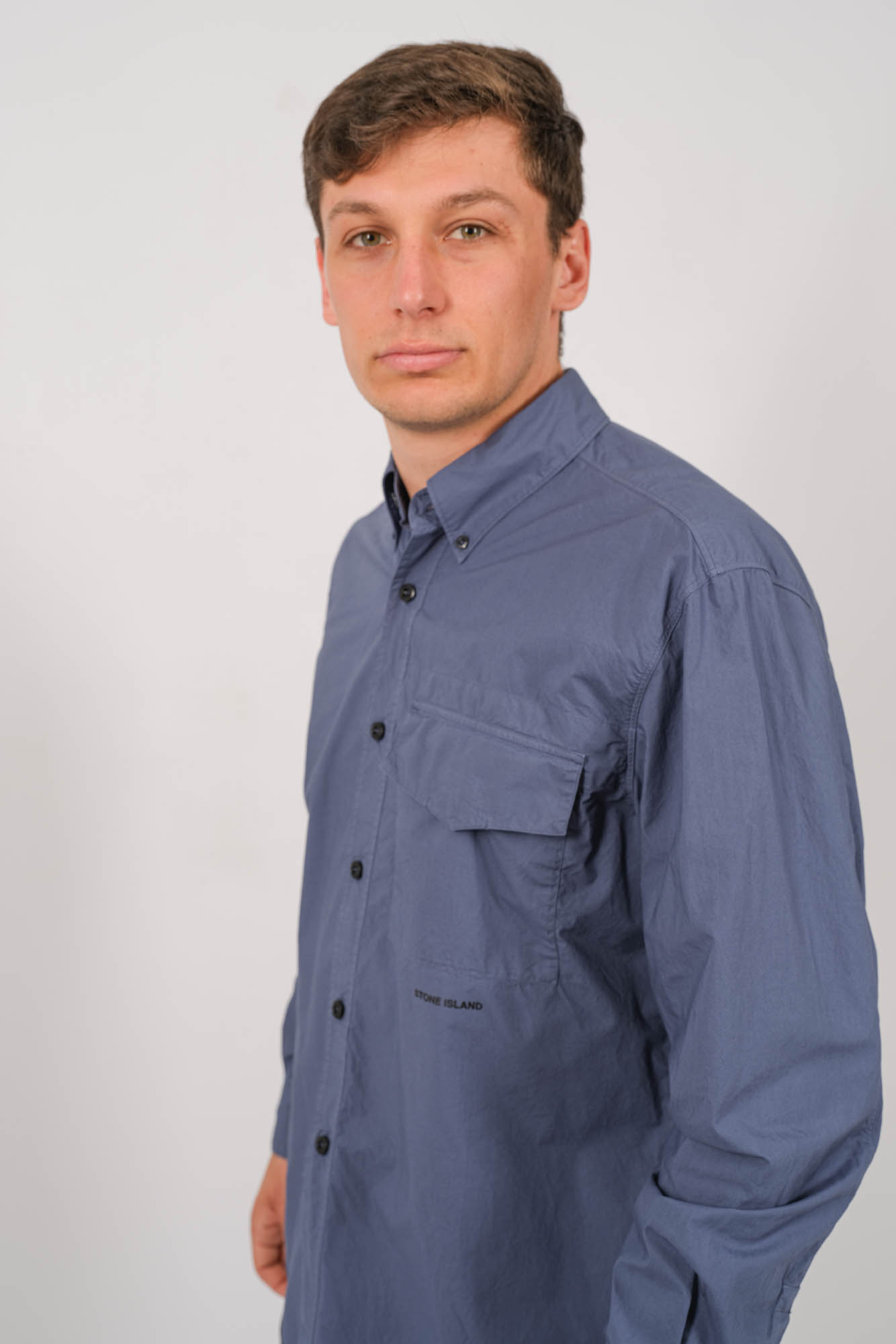 CHEMISE STONE ISLAND BLEU 801511705-V0024