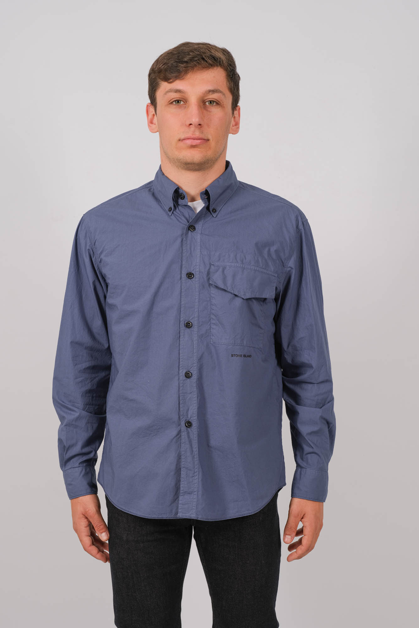 CHEMISE STONE ISLAND BLEU 801511705-V0024