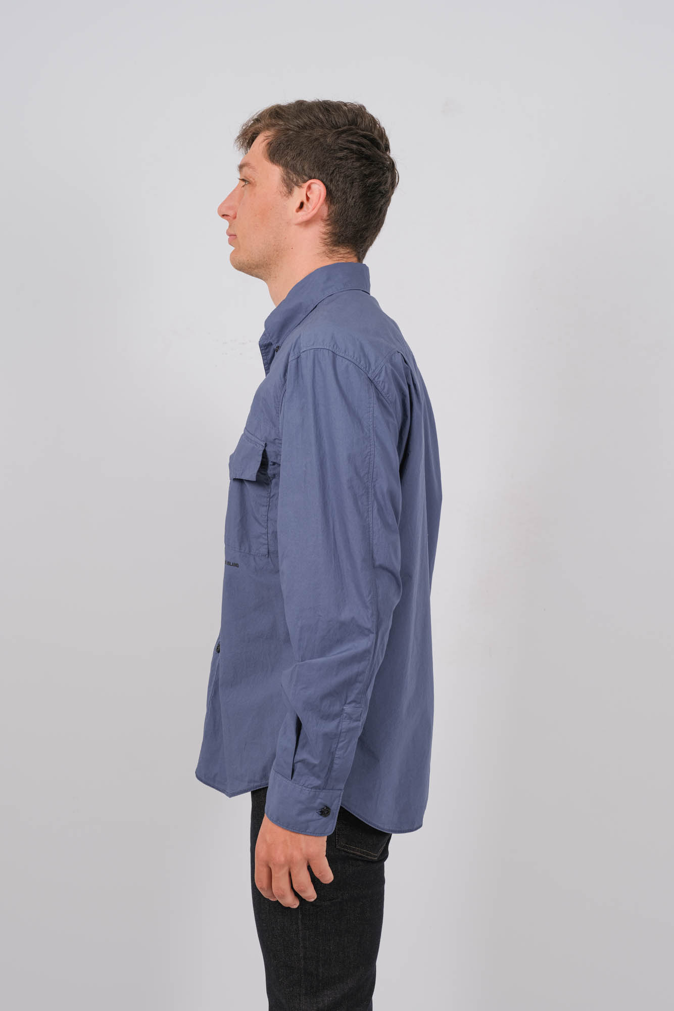 CHEMISE STONE ISLAND BLEU 801511705-V0024