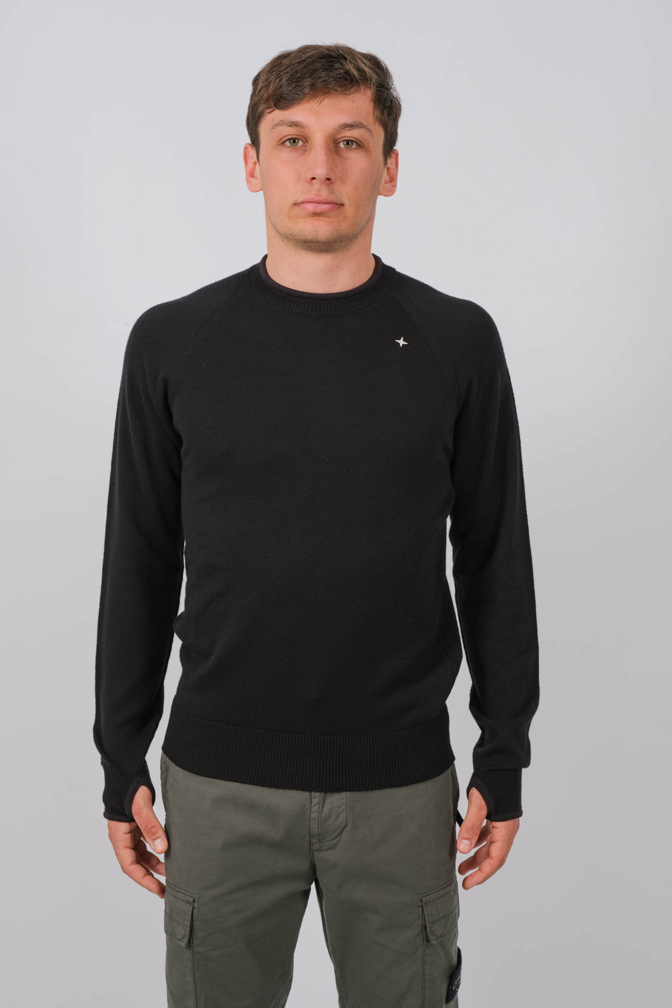 PULL COL ROND STONE ISLAND STELLINA NOIR 8015549GA-V0029