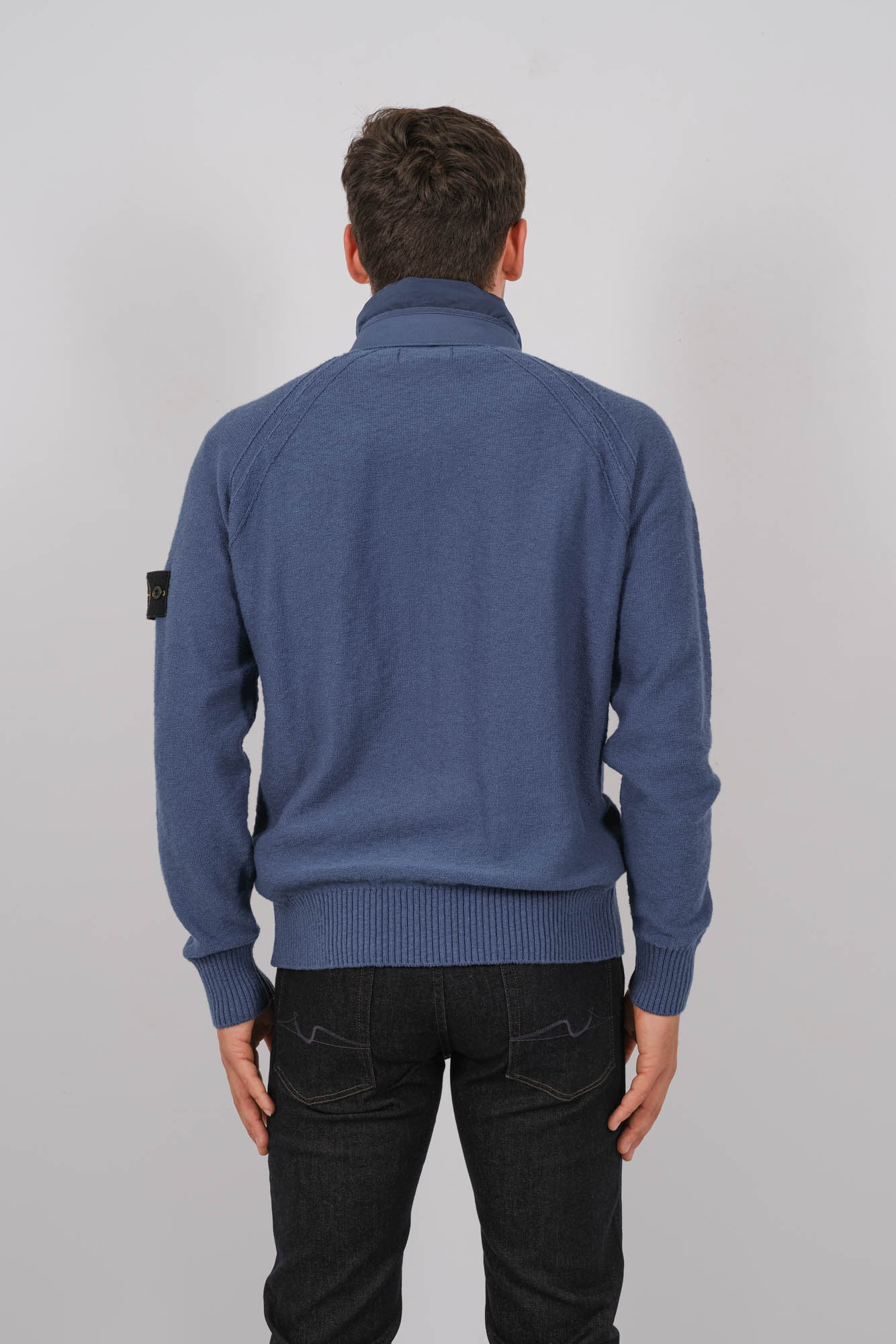 GILET A ZIP STONE ISLAND COL CAPUCHE NYLON 8015503B0-V0024