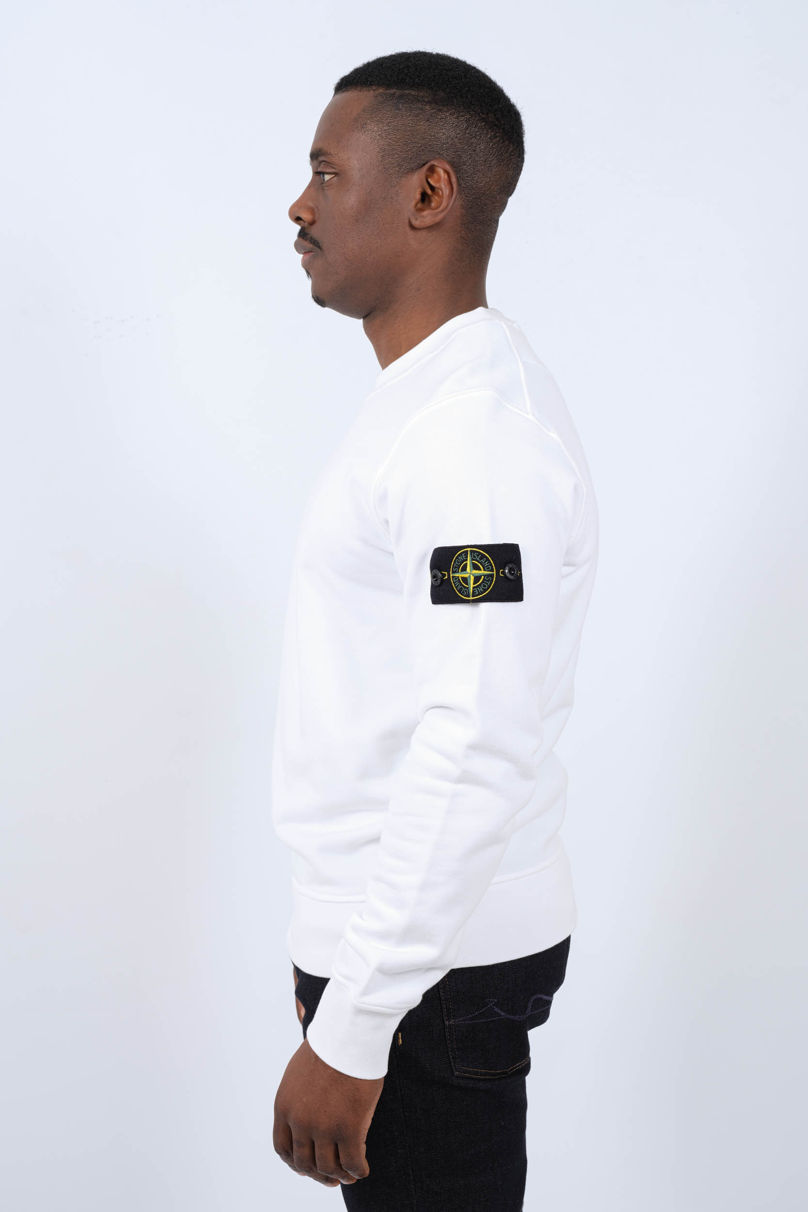 SWEAT STONE ISLAND BLANC 801563051-A0001