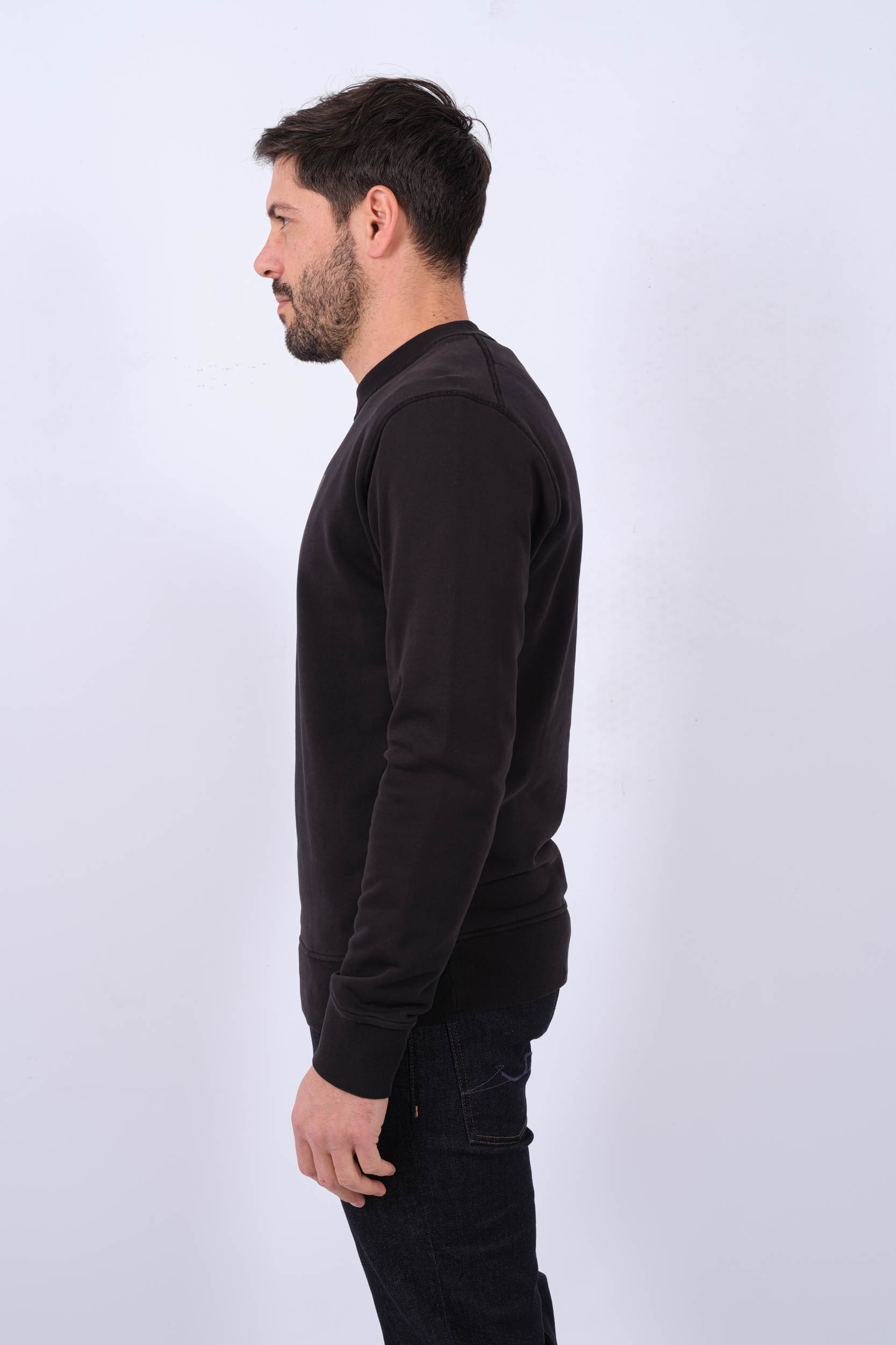 SWEAT STONE ISLAND NOIR 801566559-V0029