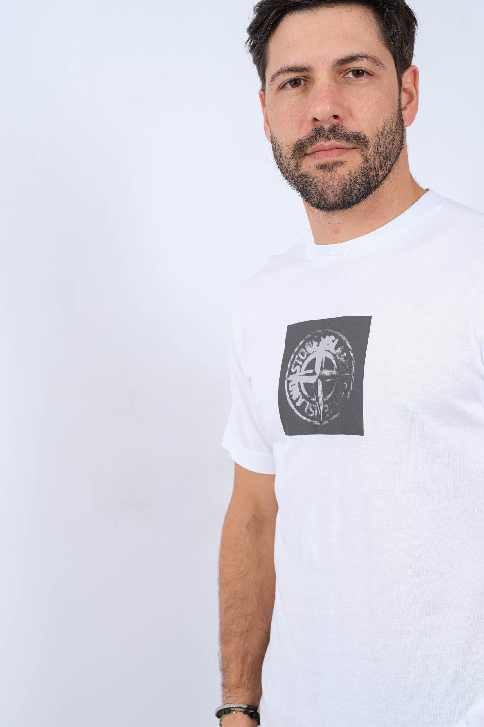 TEE-SHIRT STONE ISLAND BLANC 80152NS83-V0001