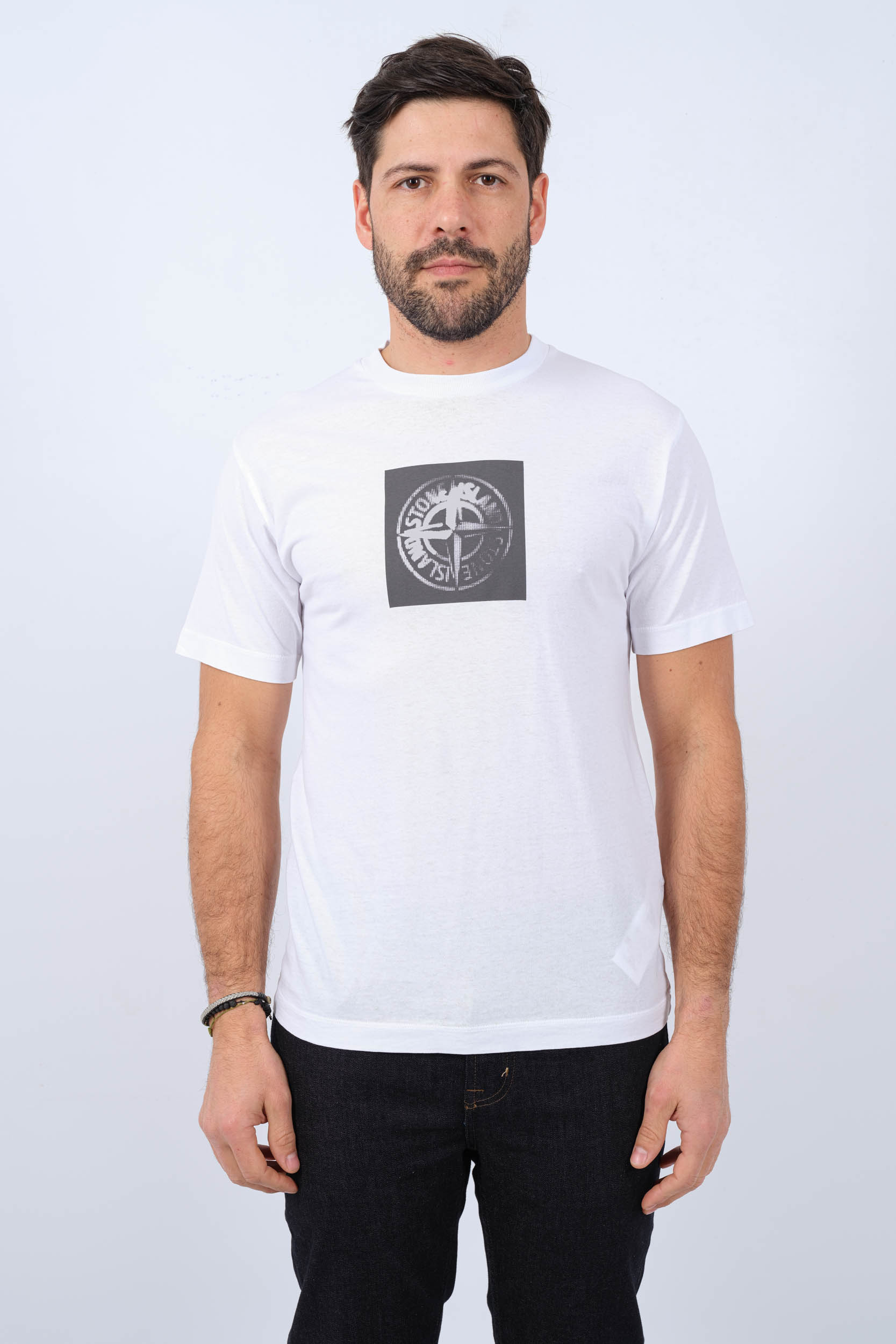 TEE-SHIRT STONE ISLAND BLANC 80152NS83-V0001