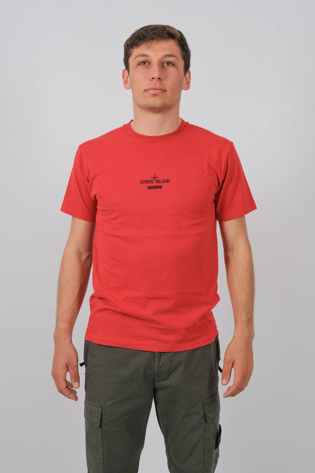 TEE-SHIRT STONE ISLAND ROUGE 80152NS91-V0010