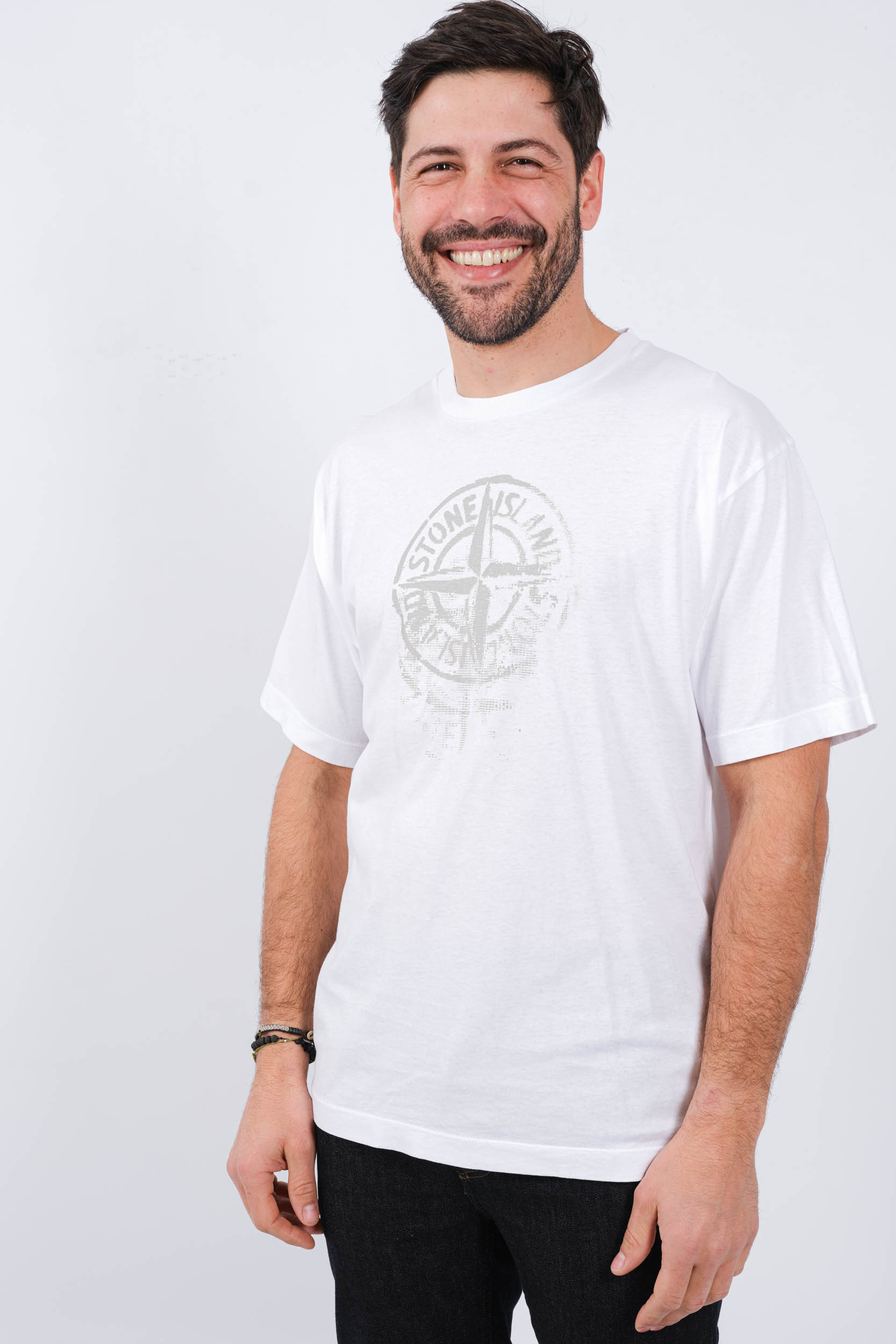 TEE-SHIRT STONE ISLAND BLANC 80152RC87-V0001