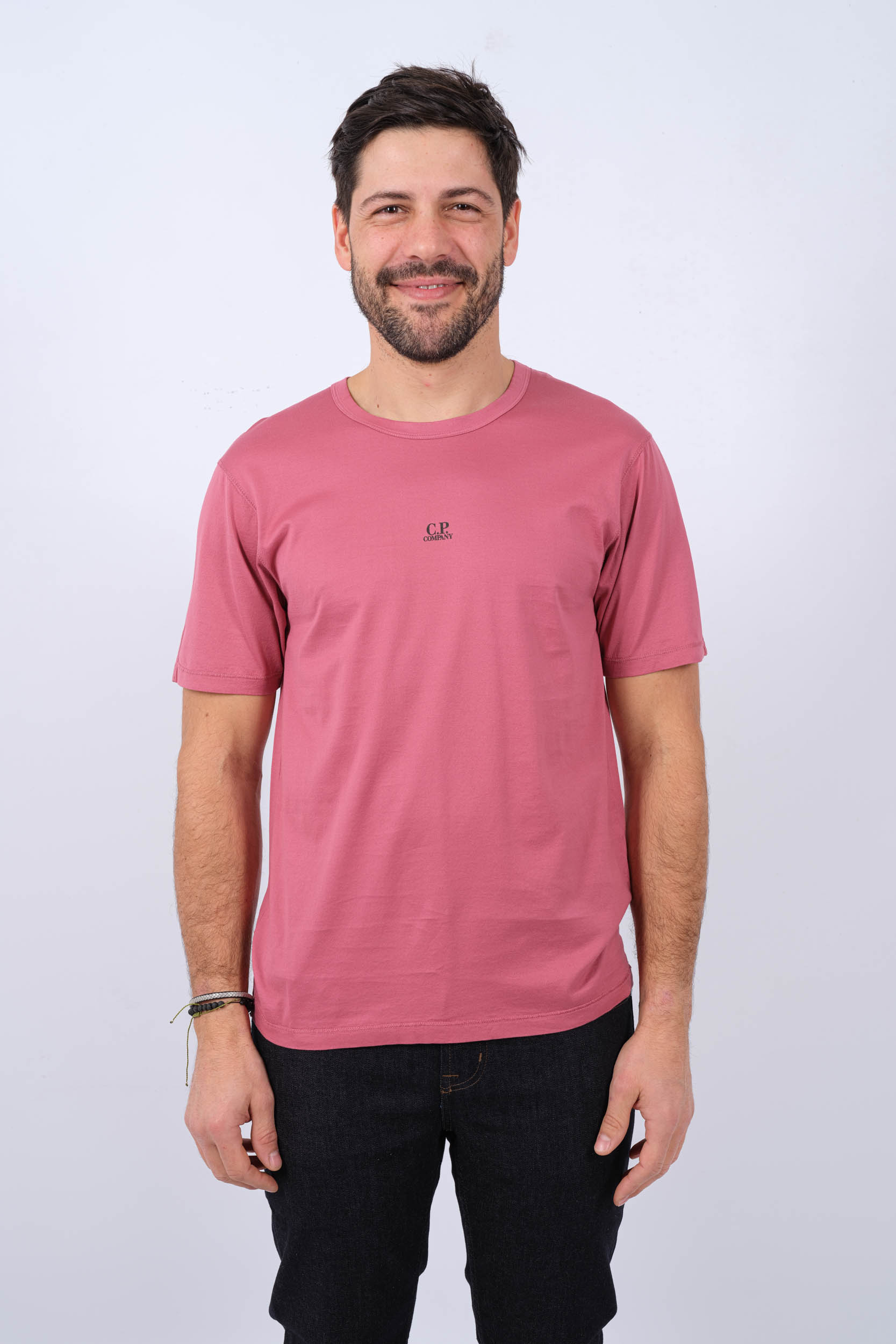 TEE-SHIRT CP COMPANY ROSE FONCE S088A-577