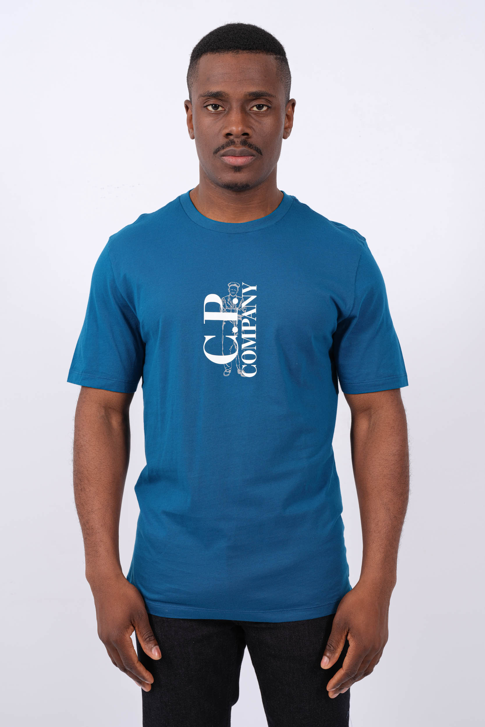 TEE-SHIRT CP COMPANY BLEU S139A-848