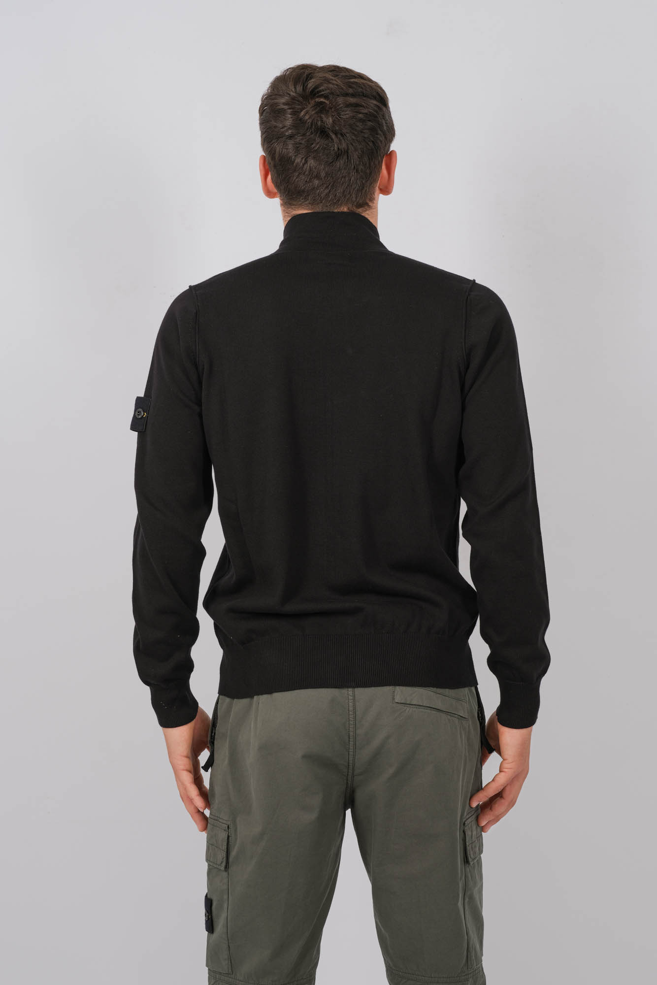 GILET MAILLE A ZIP STONE ISLAND NOIR 8015542B2-V0029